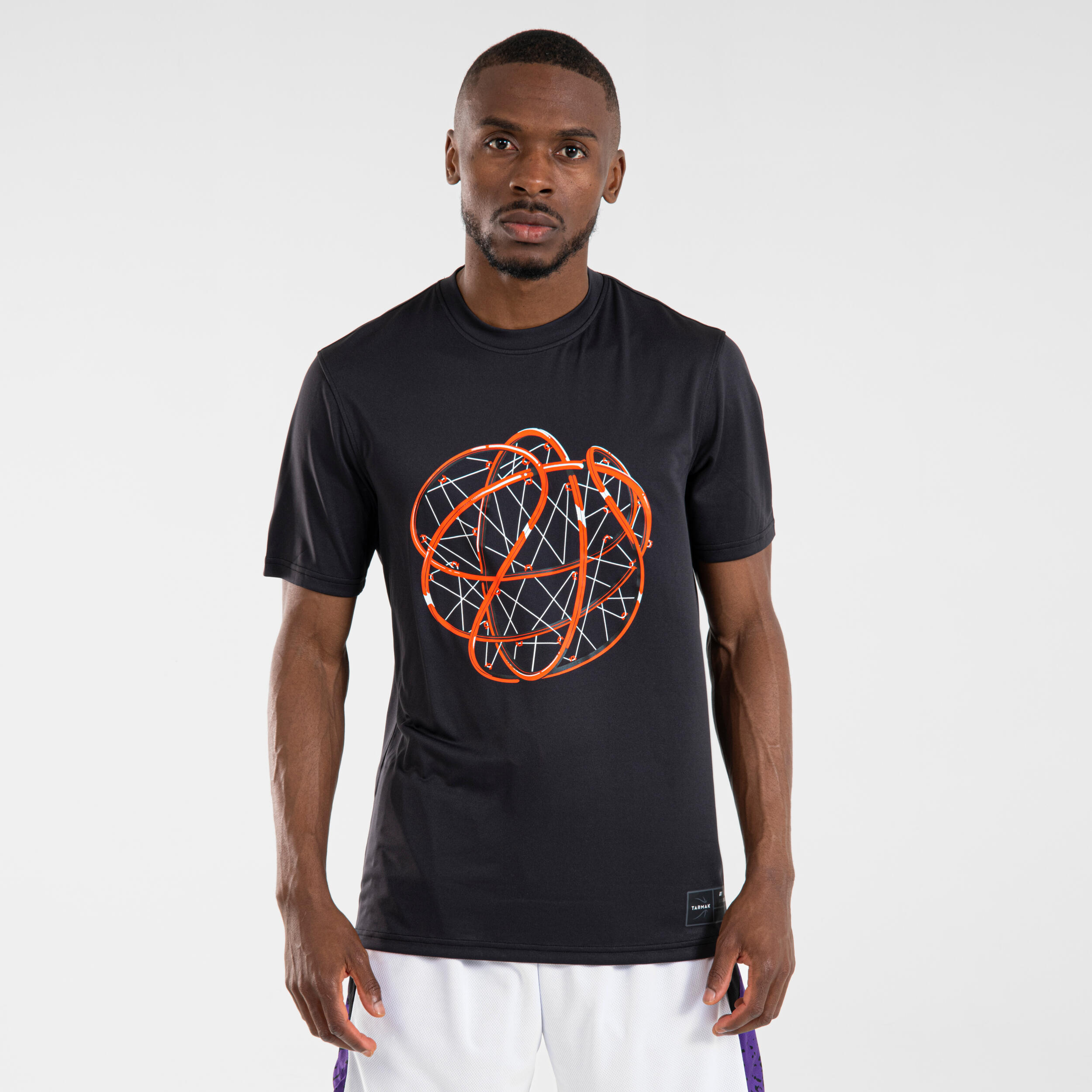 Pánske basketbalové tričko ts500 ČIERNA S