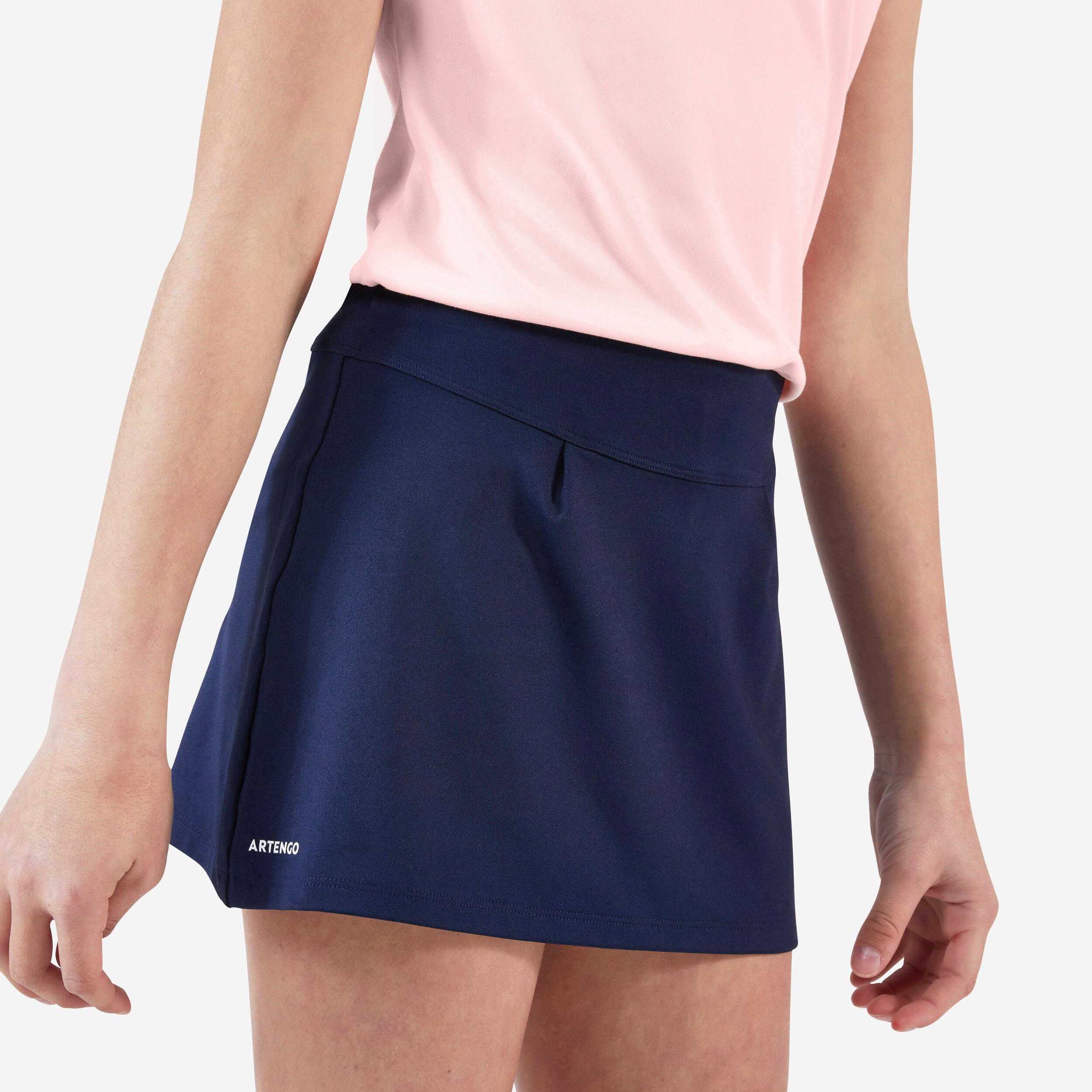 ARTENGO Dievčenská sukňa TSK100 na tenis tmavomodrá 280@10 rokov-ARTENGO