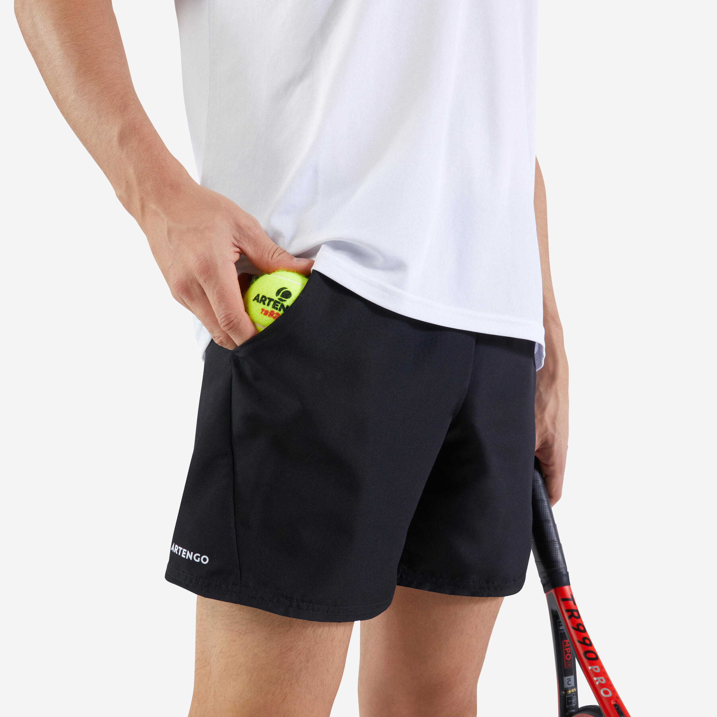 ARTENGO Pánske šortky Essential na tenis čierne 340@L-ARTENGO