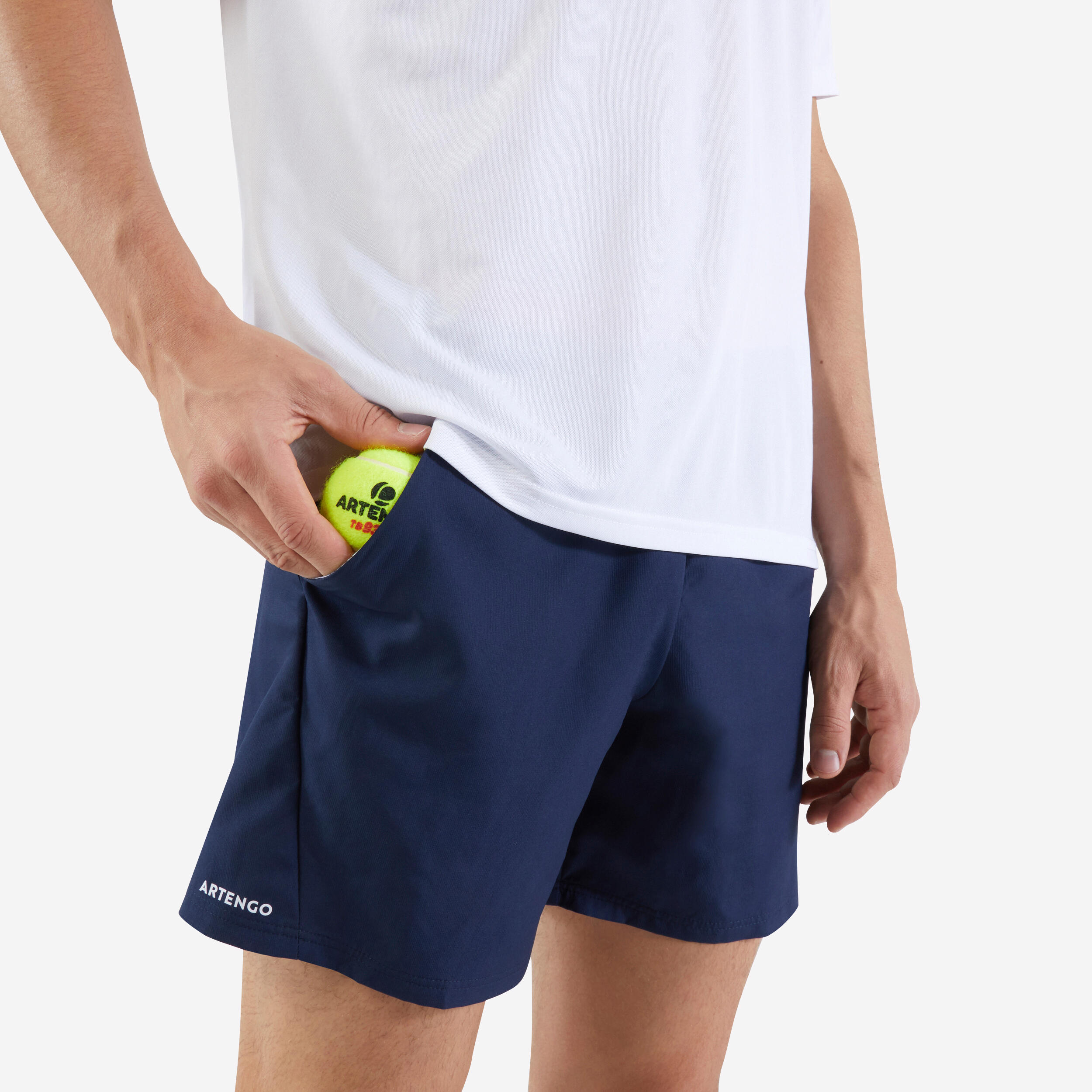 ARTENGO Pánske šortky Essential na tenis tmavomodré 340@2XL-ARTENGO