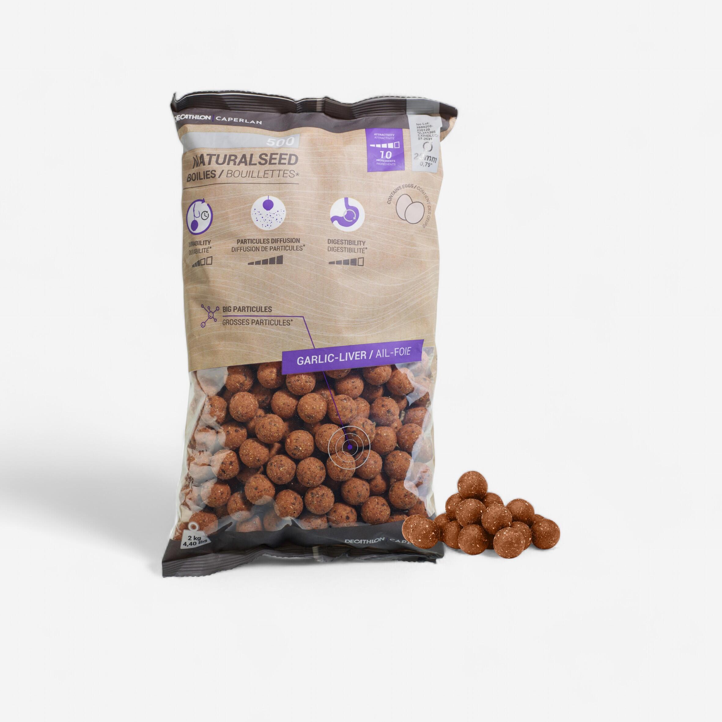 CAPERLAN Boilies na lov kapra NaturalSeed 20 mm 2 kg Cesnak/Pečeň-CAPERLAN