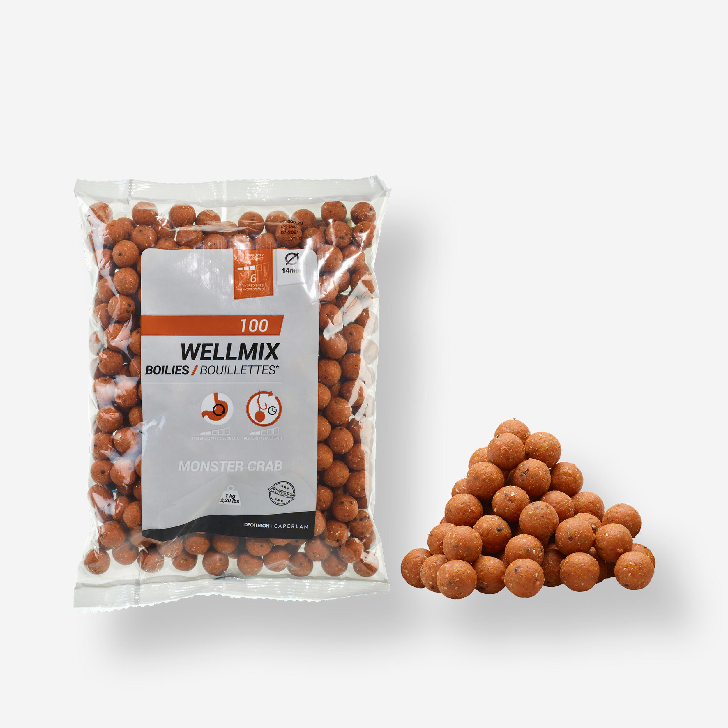 CAPERLAN Boilies na lov kapra Wellmix Monstercrab 14 mm 1 kg 235@UNI-CAPERLAN