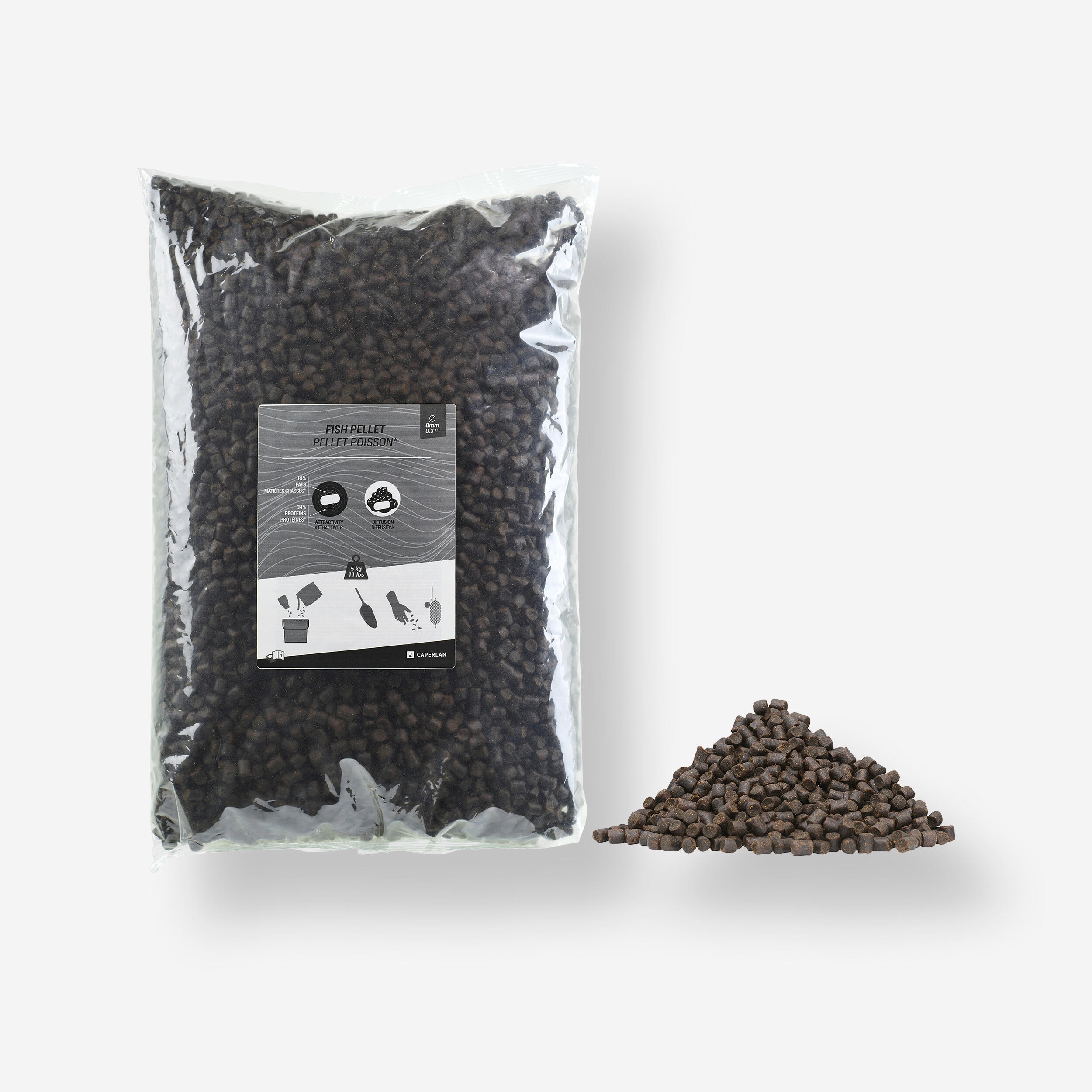 CAPERLAN Extrudované pelety na lov kapra Ryba 8 mm 5 kg-CAPERLAN
