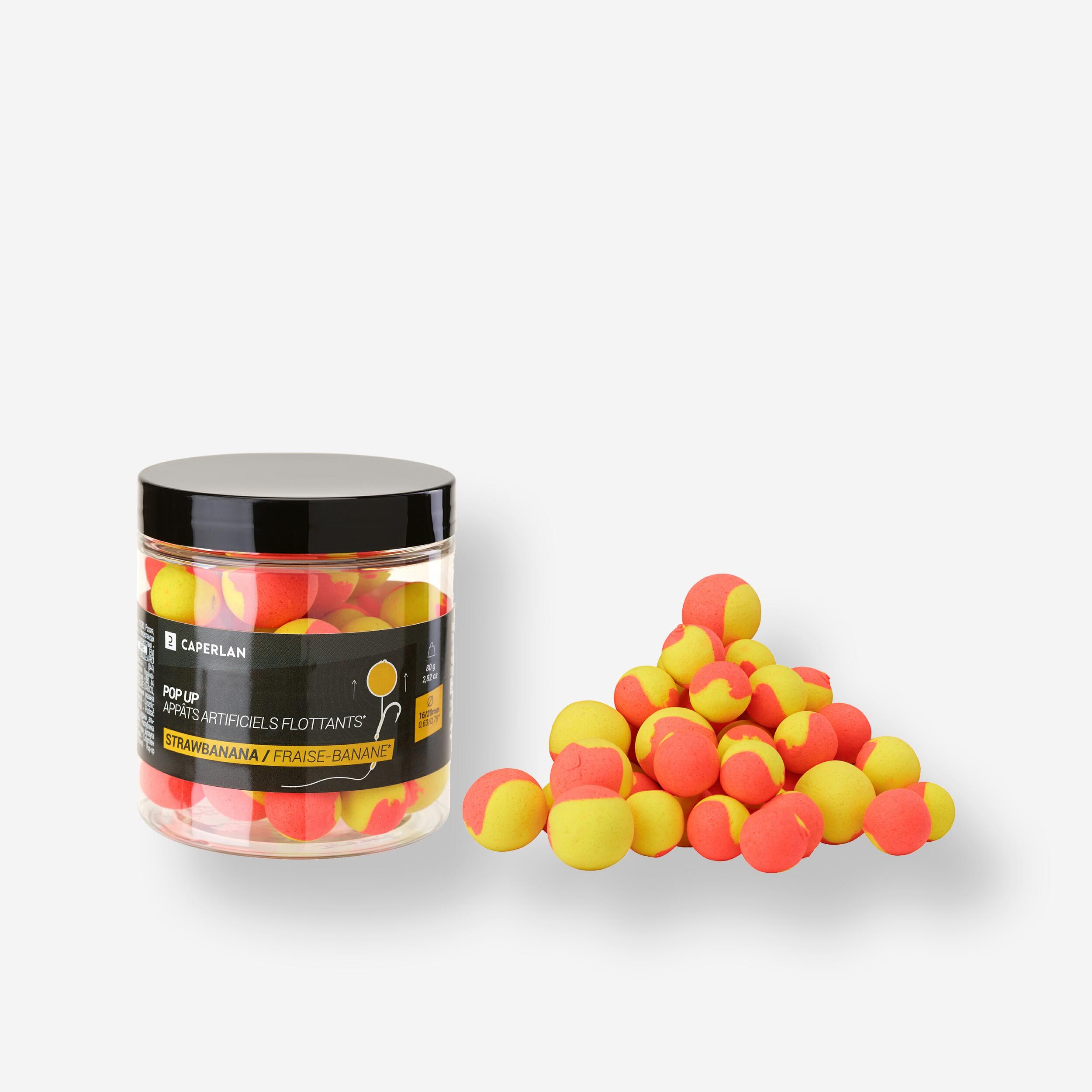 CAPERLAN Plávajúce boilies na lov kapra Pop-ups 16-20 mm Strawbanana-CAPERLAN