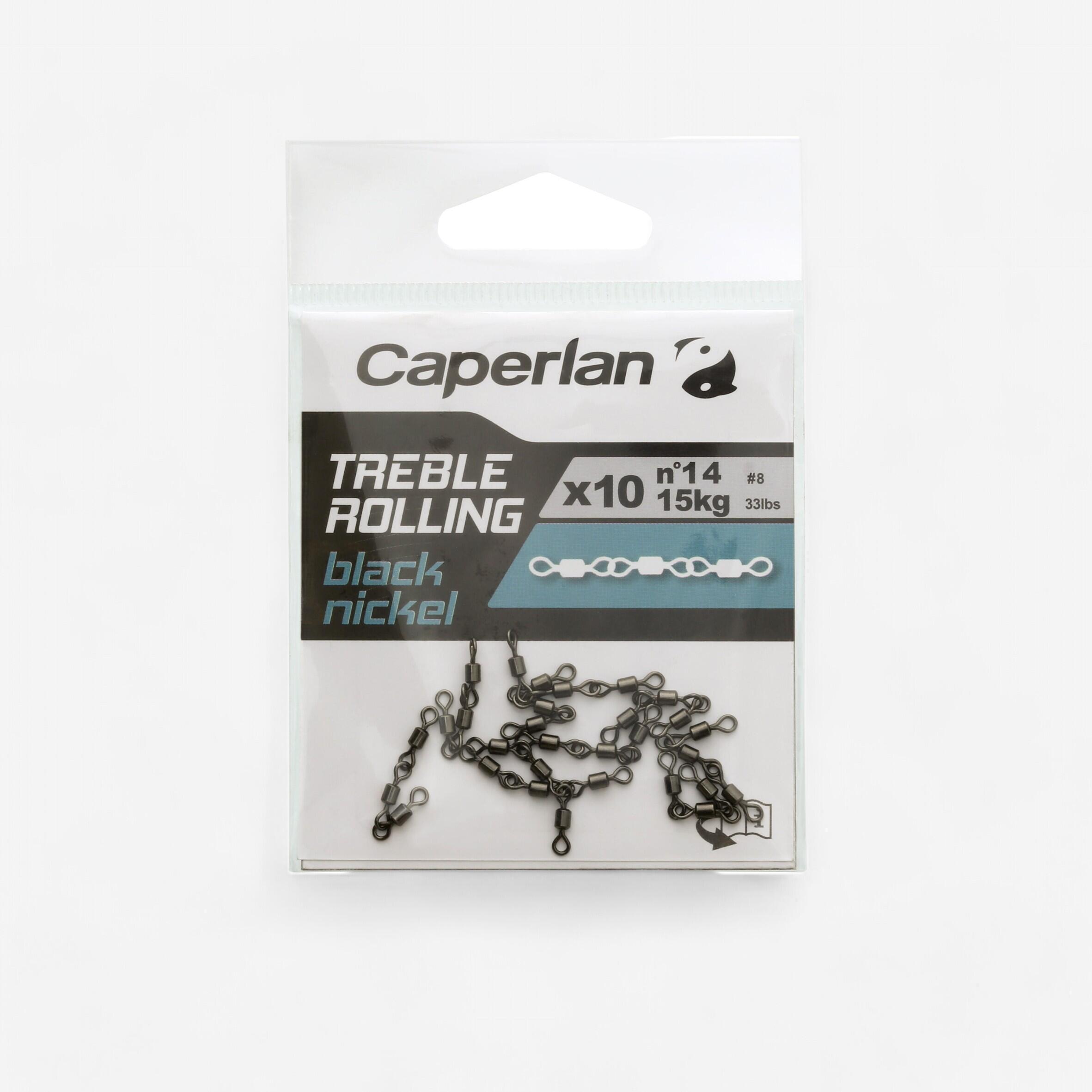 CAPERLAN Trojitý rybársky obrtlík Treble Rolling black nickel 10 ks 161@14-CAPERLAN