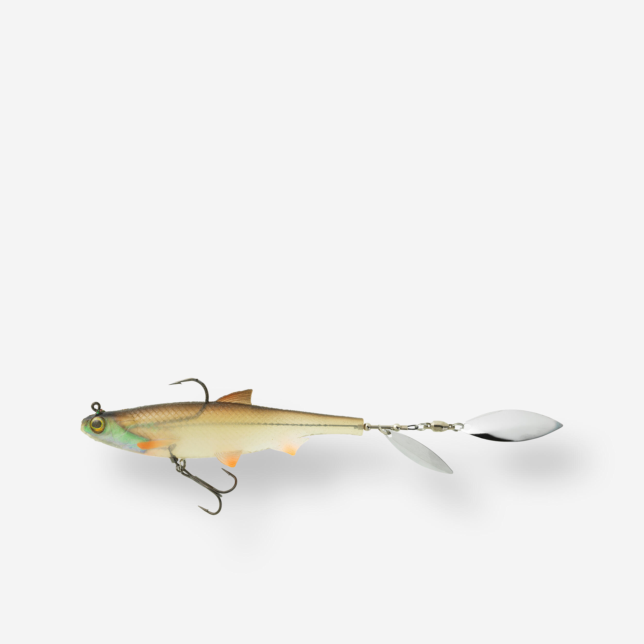 CAPERLAN Umelá nástraha typu Shad s lístkami Roachspin 120 plotica biela-CAPERLAN