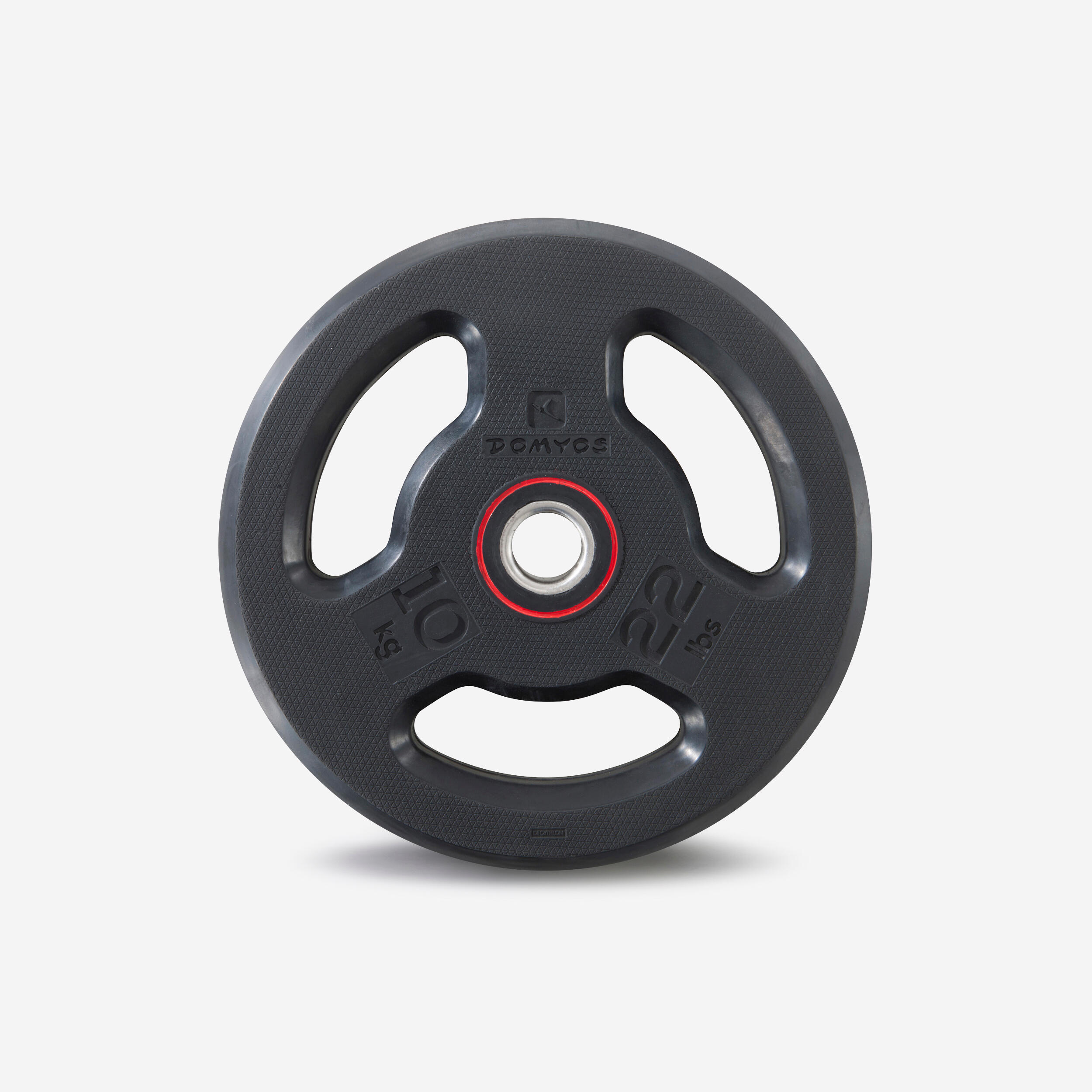 CORENGTH Gumený kotúč na posilňovanie s rukoväťami 28 mm 10 kg čierna 229@10 kg-CORENGTH