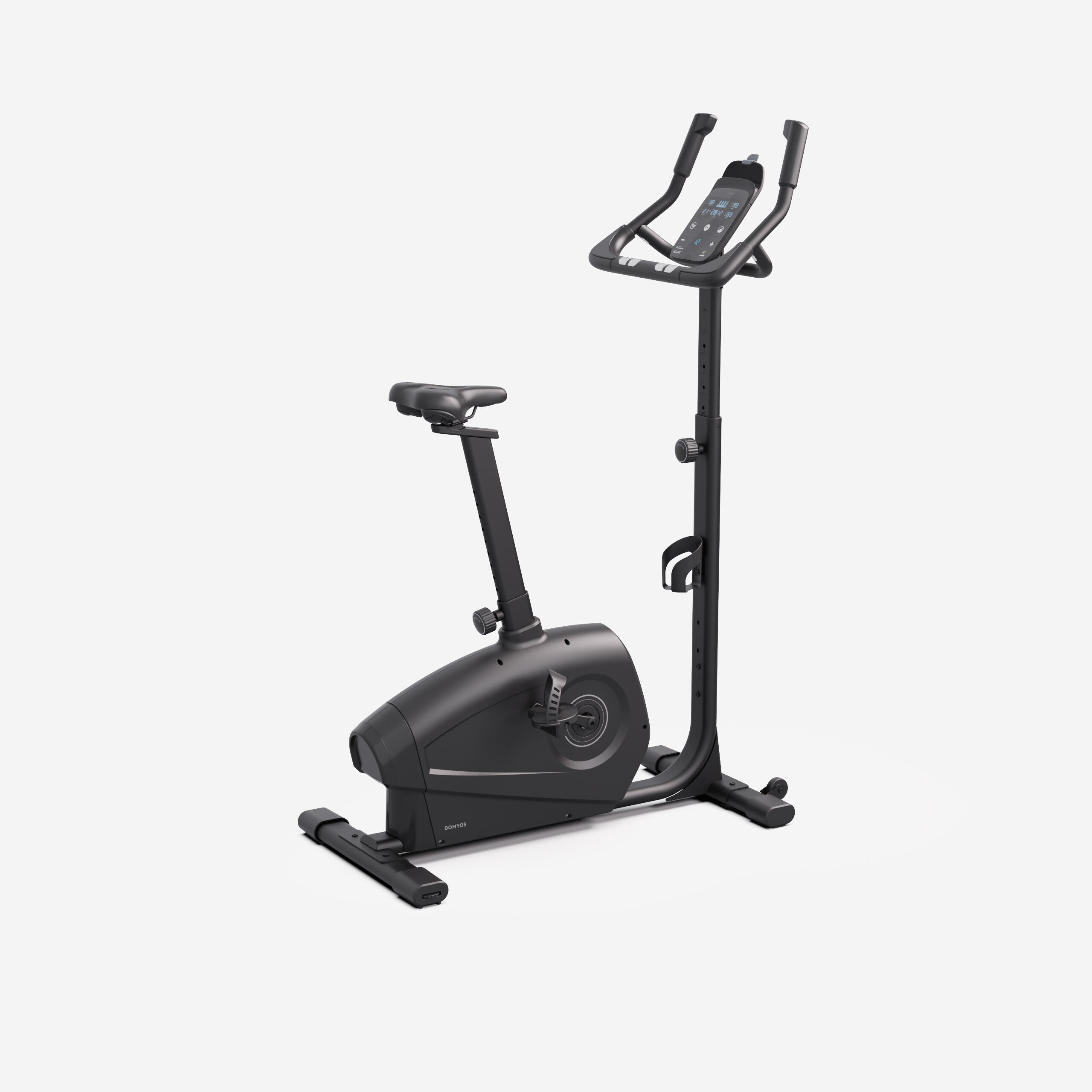 DOMYOS Extra pohodlný stacionárny bicykel EB900 B so systémom samonapájania bezfarebná-DOMYOS
