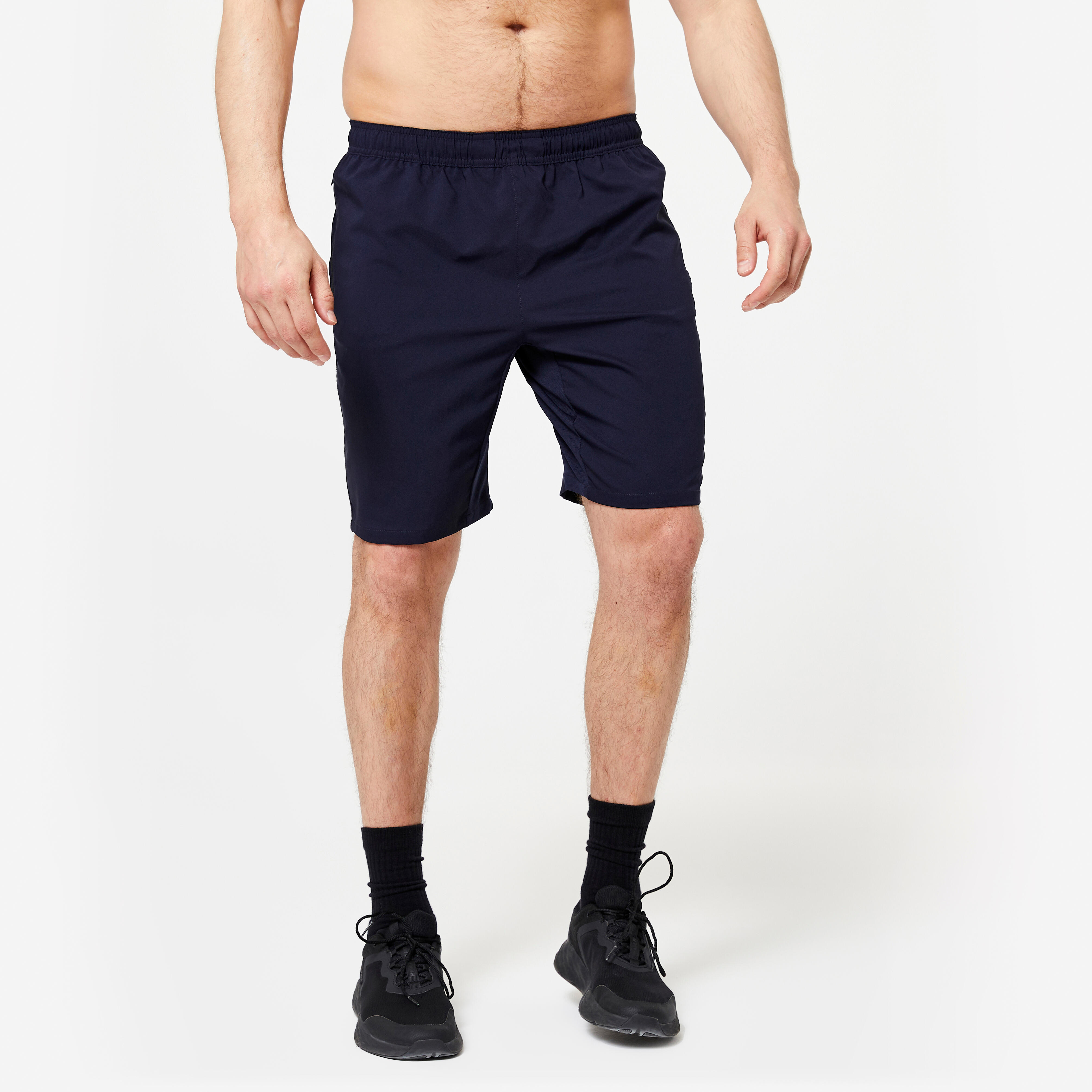 DOMYOS Pánske šortky 120 na fitnes námornícke modré 340@S-DOMYOS