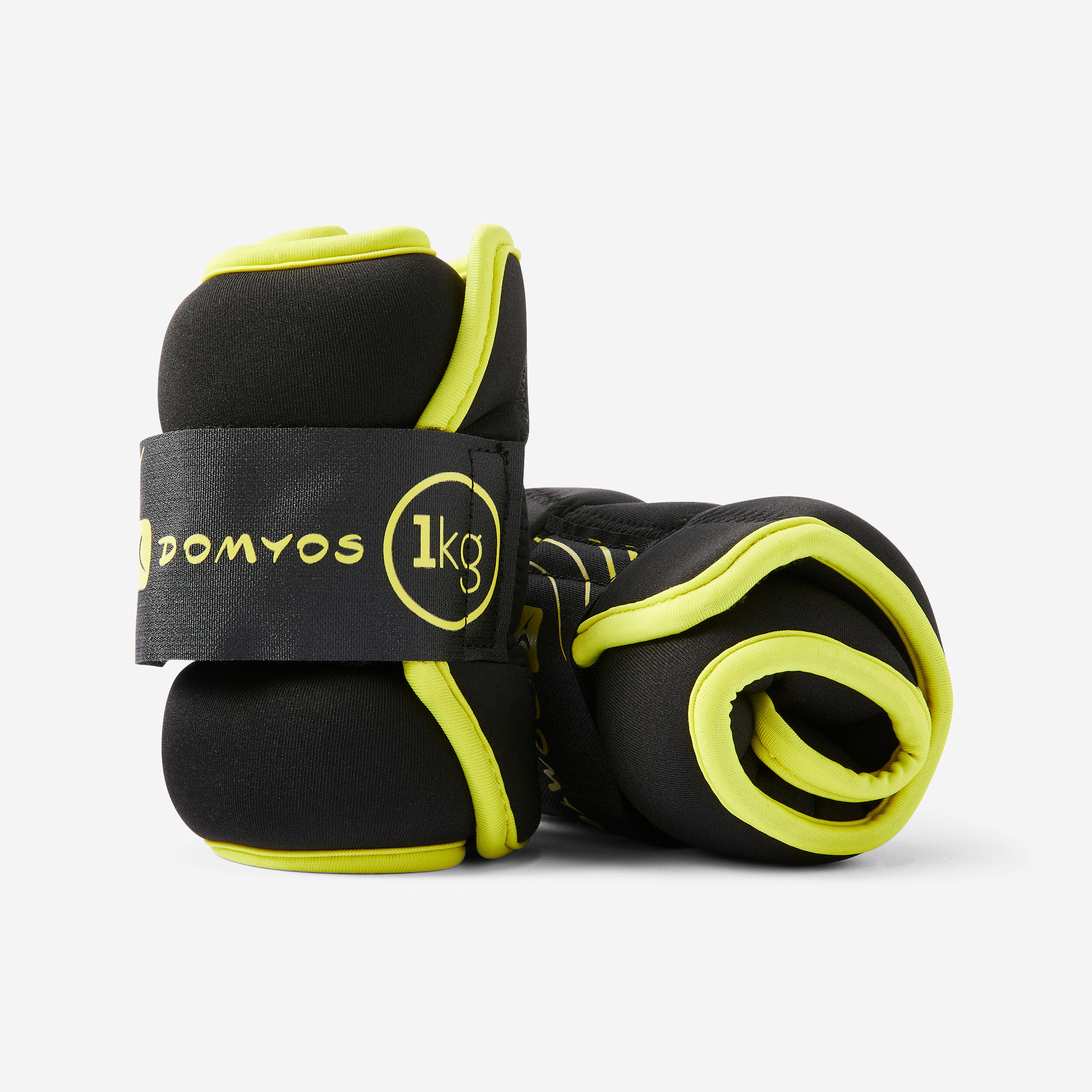 DOMYOS ZÁVAŽIE NA ZÁPÄSTIA 2 x 1 KG ŽLTÉ žltá 230@1kg-DOMYOS