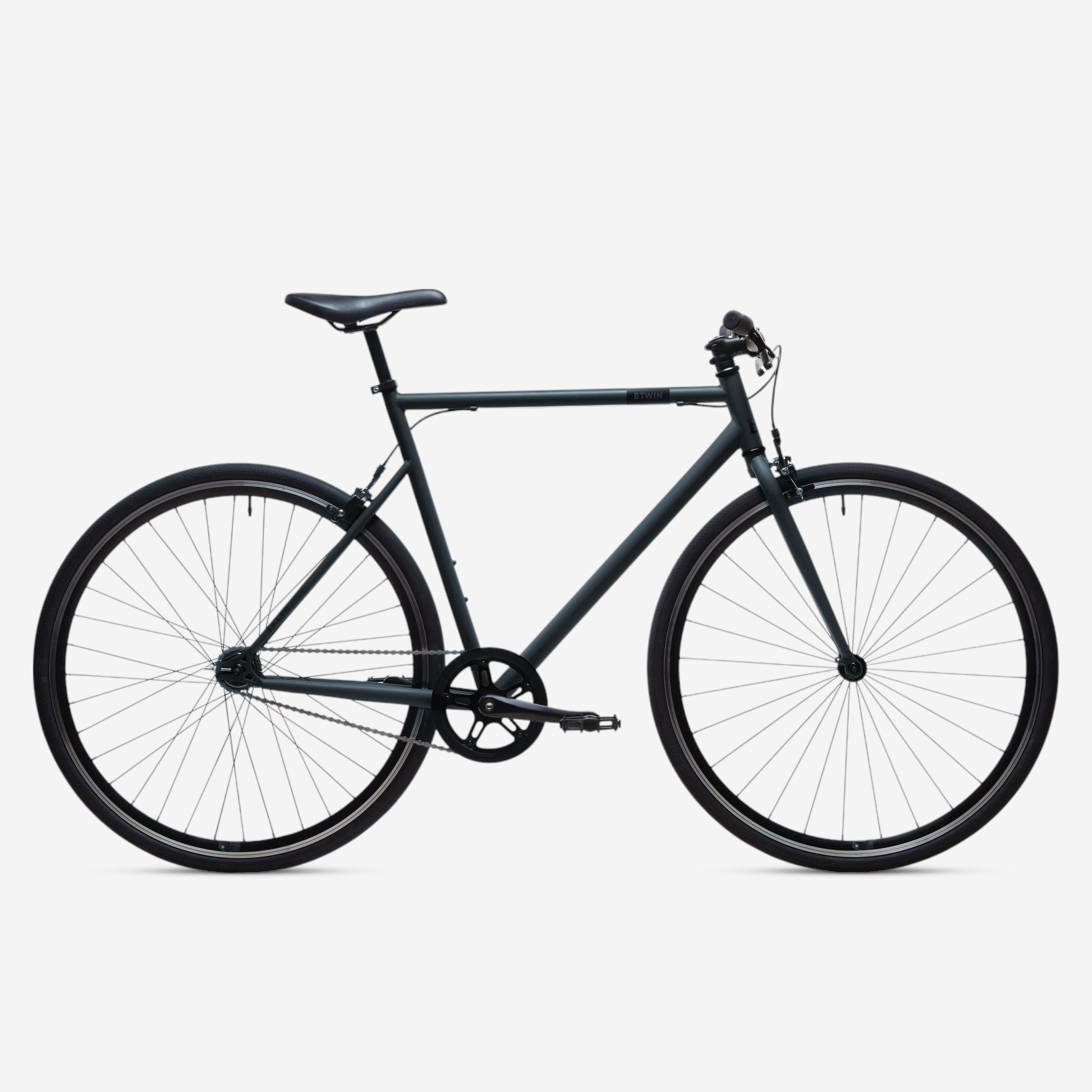 ELOPS Mestský bicykel Single Speed 500 sivý karbónový šedá 200@L-ELOPS