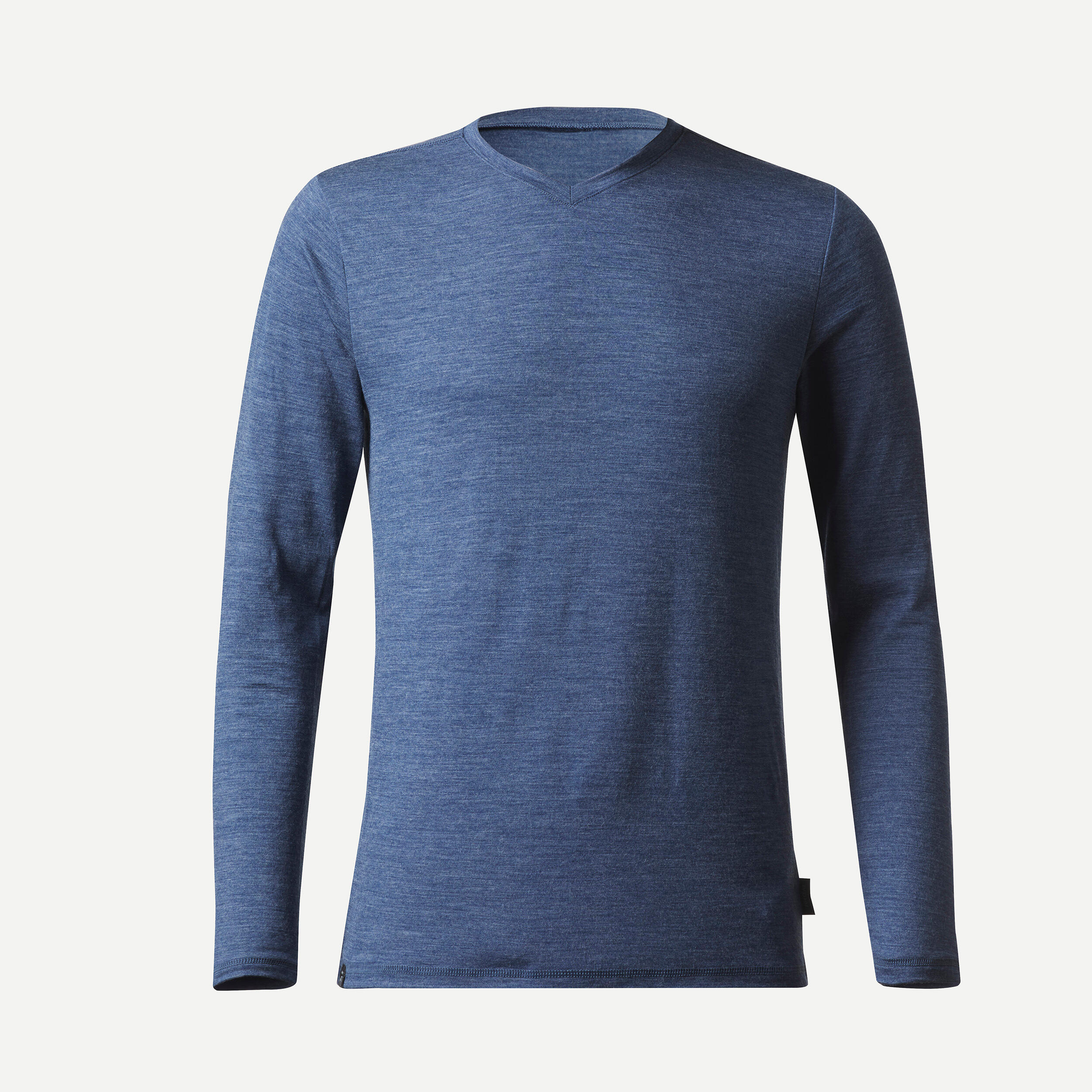 FORCLAZ Pánske trekingové tričko Travel 500 s dlhým rukávom z vlny merino modré 200@2XL-FORCLAZ