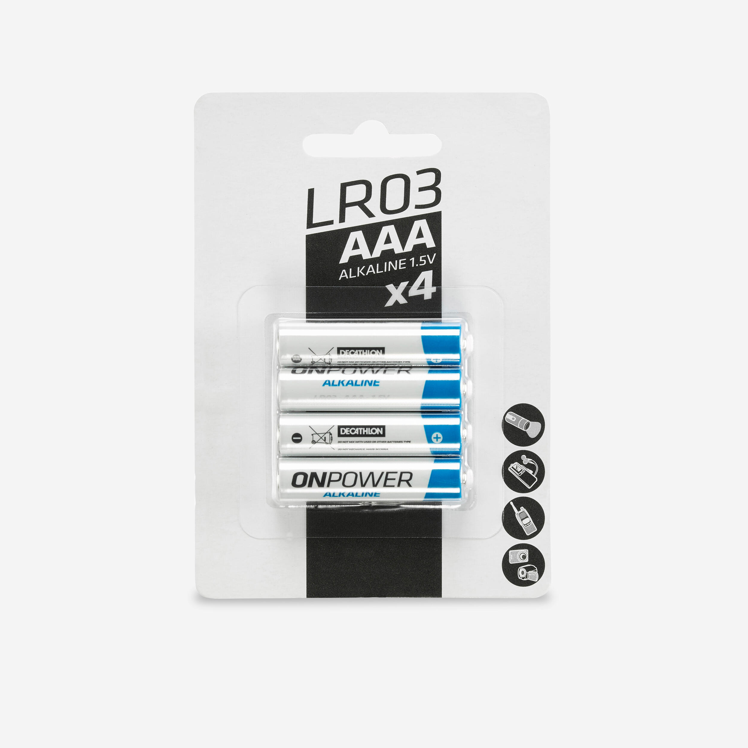 FORCLAZ Súprava 4 alkalických batérií LR03 - AAA šedá 254@UNI-FORCLAZ