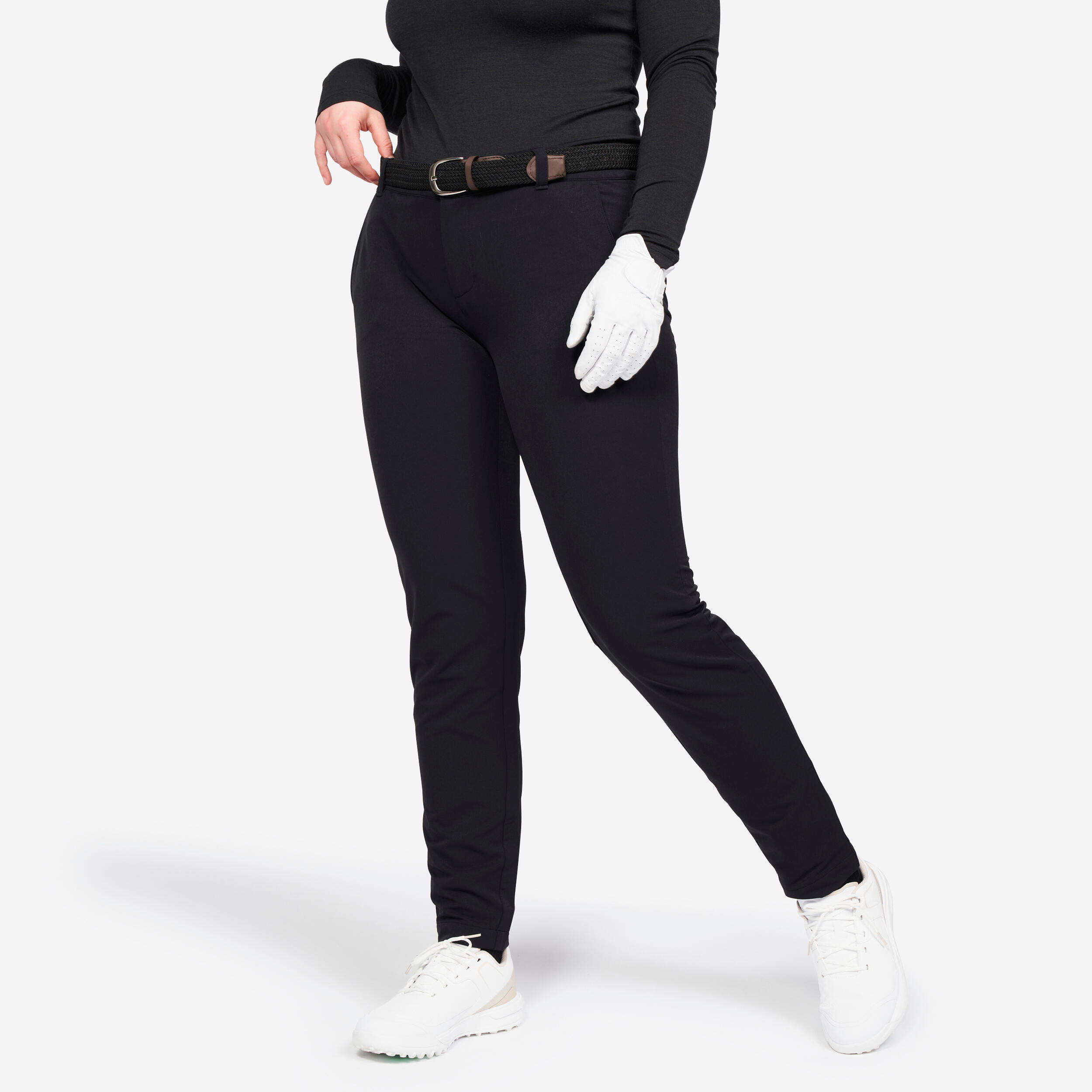INESIS Dámske golfové nohavice do chladného počasia čierne 343@M-INESIS