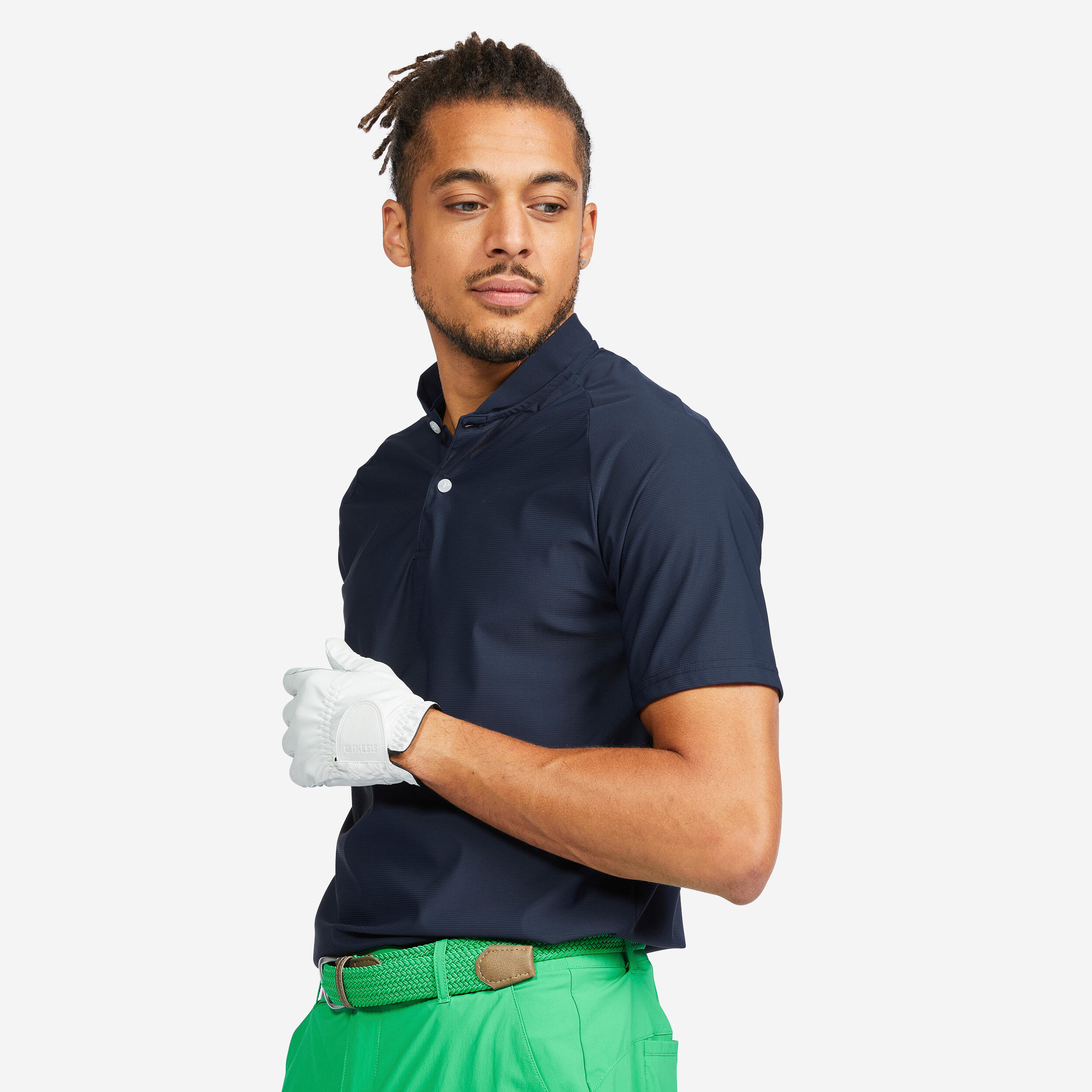 INESIS Pánska golfová polokošeľa s krátkym rukávom WW900 modrá 200@L-INESIS