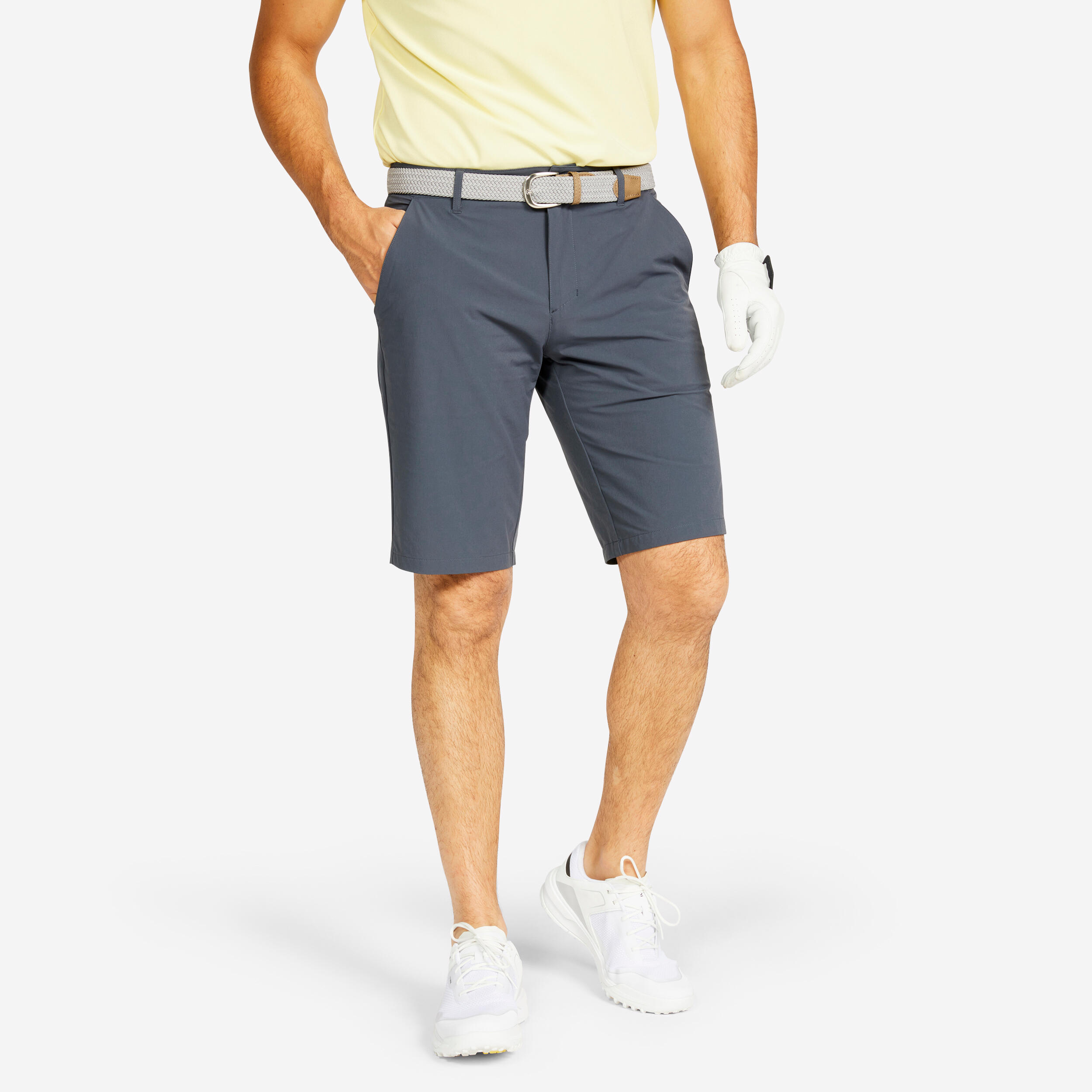 INESIS Pánske golfové šortky WW500 tmavosivé šedá 340@2XL-INESIS