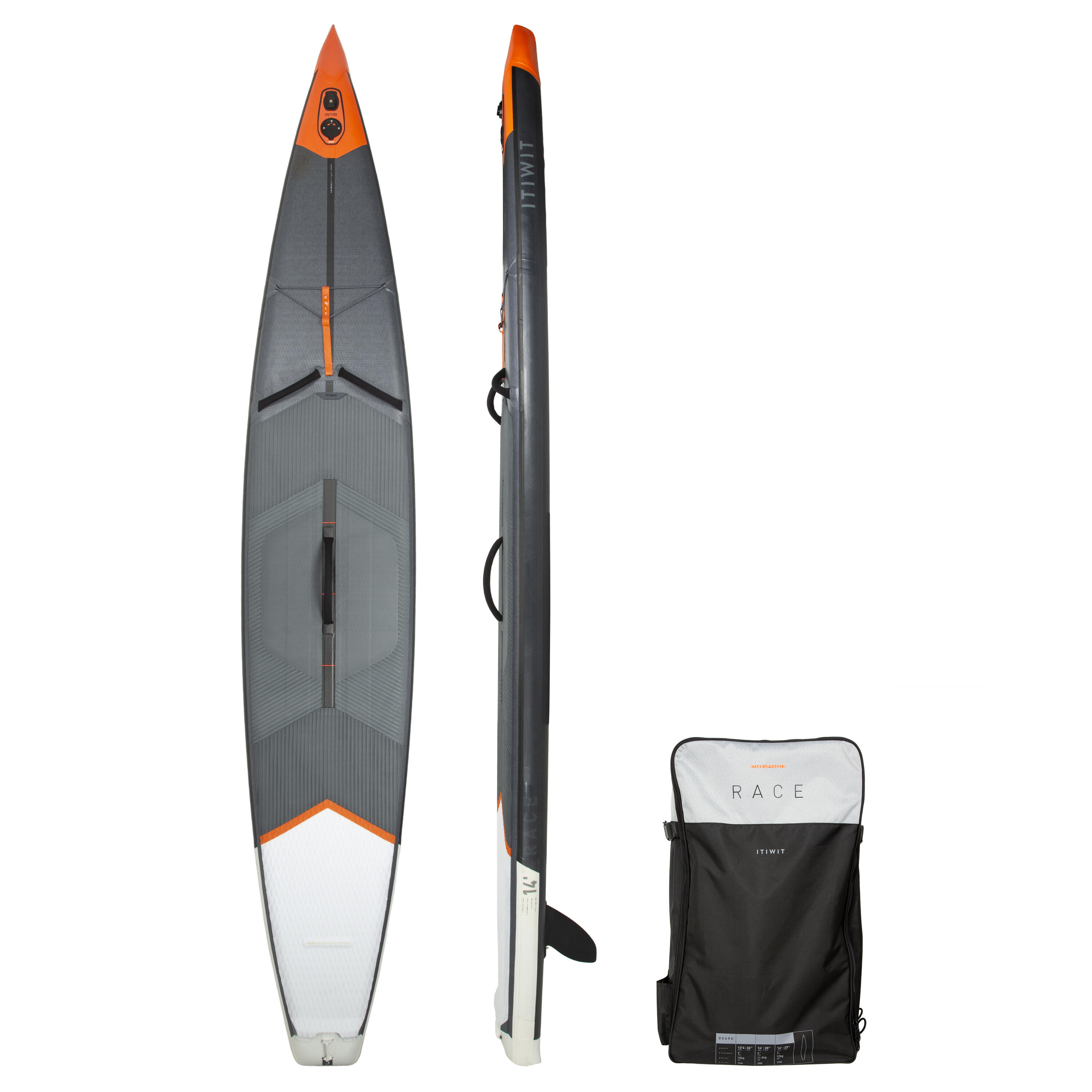 ITIWIT Nafukovací paddleboard na súťaže pre pokročilých 14 stôp 27 palcov šedá-ITIWIT
