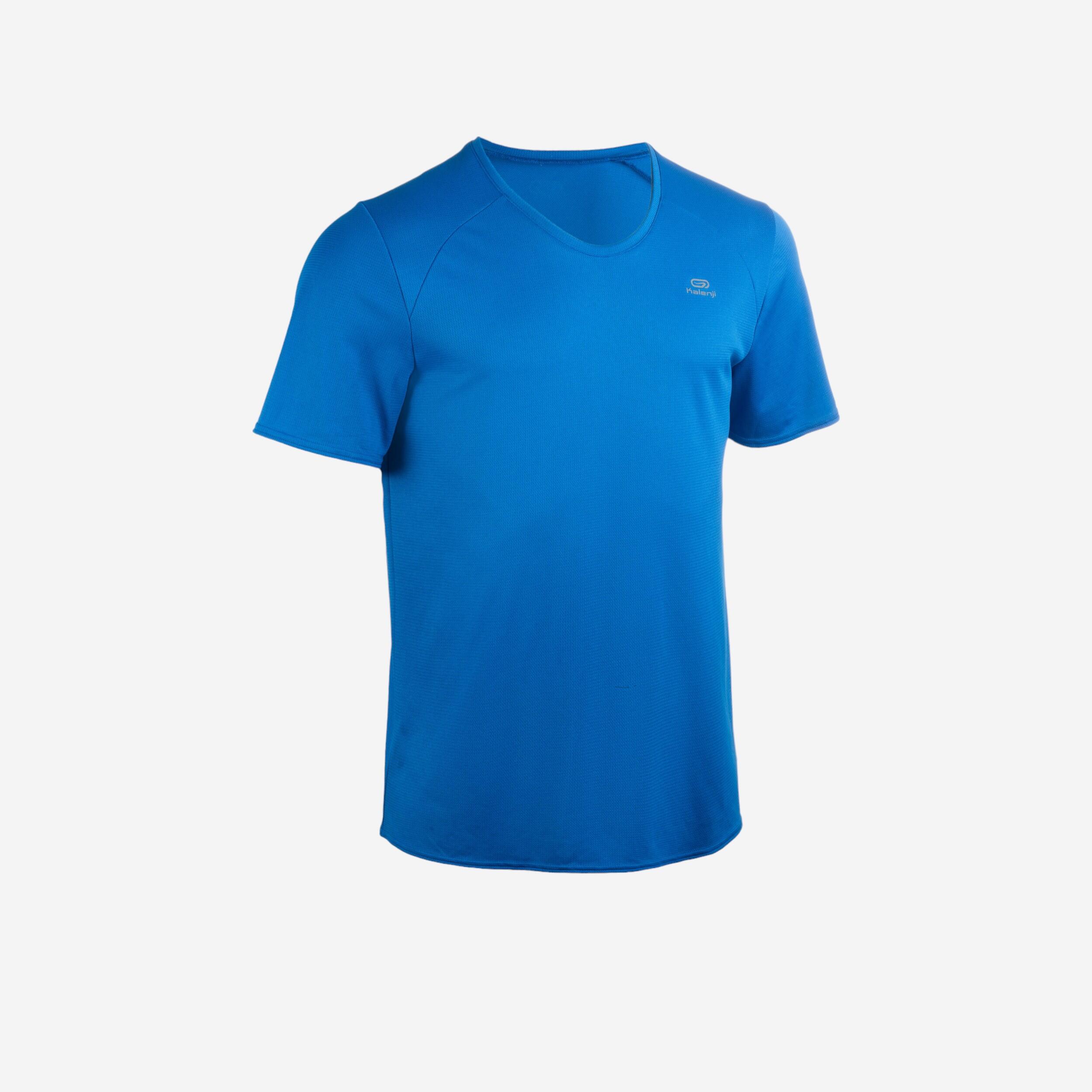 KALENJI Pánske tričko na atletiku prispôsobiteľné modré 200@S-KALENJI