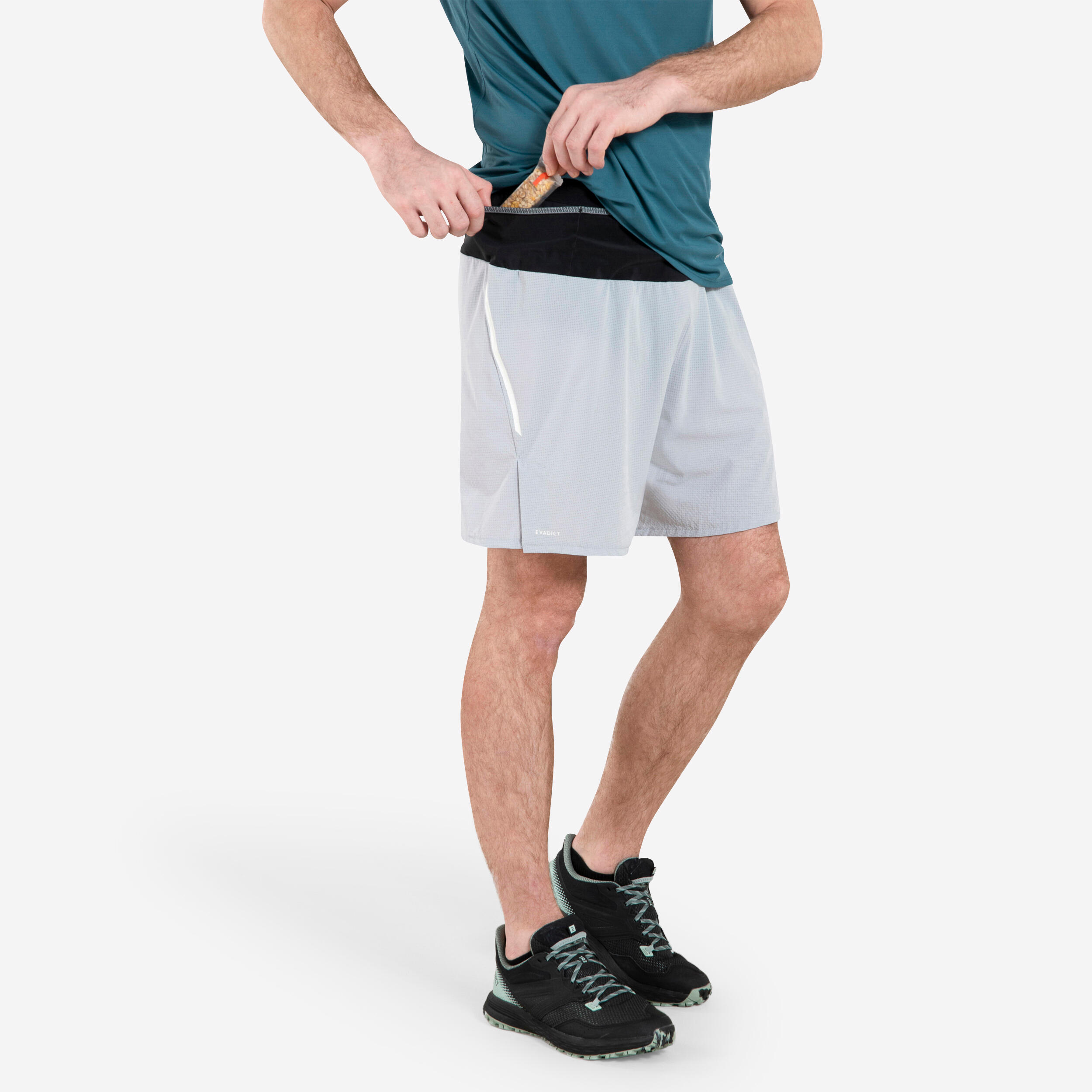 KIPRUN Pánske bežecké šortky Run 900 Ultra perleťovosivé šedá 340@S-KIPRUN