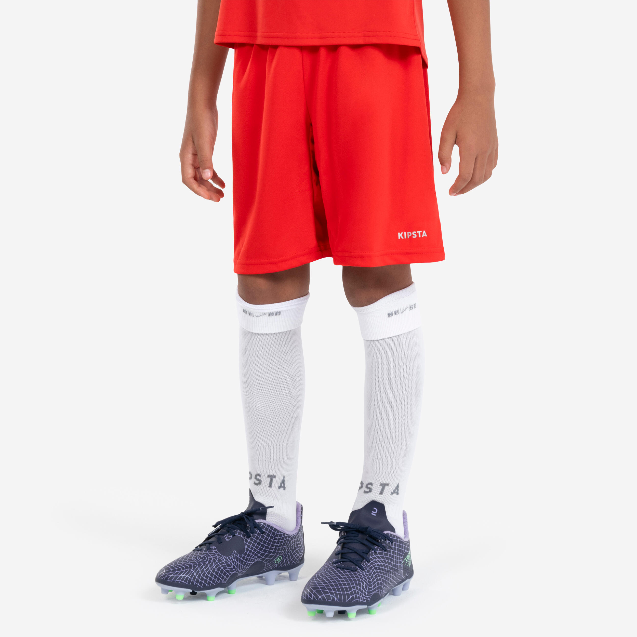 KIPSTA Detské futbalové šortky Essentiel červené 280@5-6 r 113-122 cm-KIPSTA