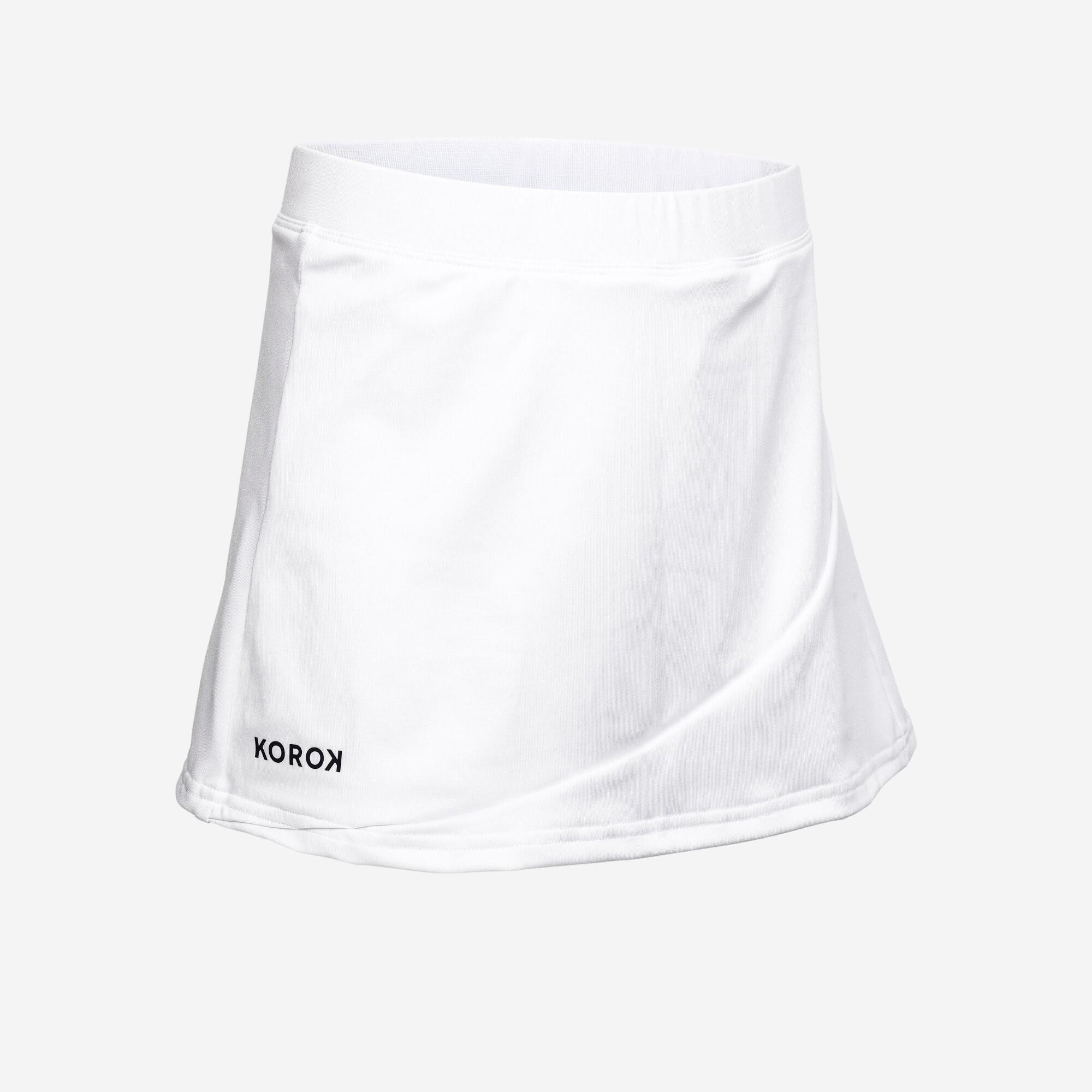 KOROK Dievčenská sukňa na pozemný hokej FH500 biela 280@8 rokov-KOROK