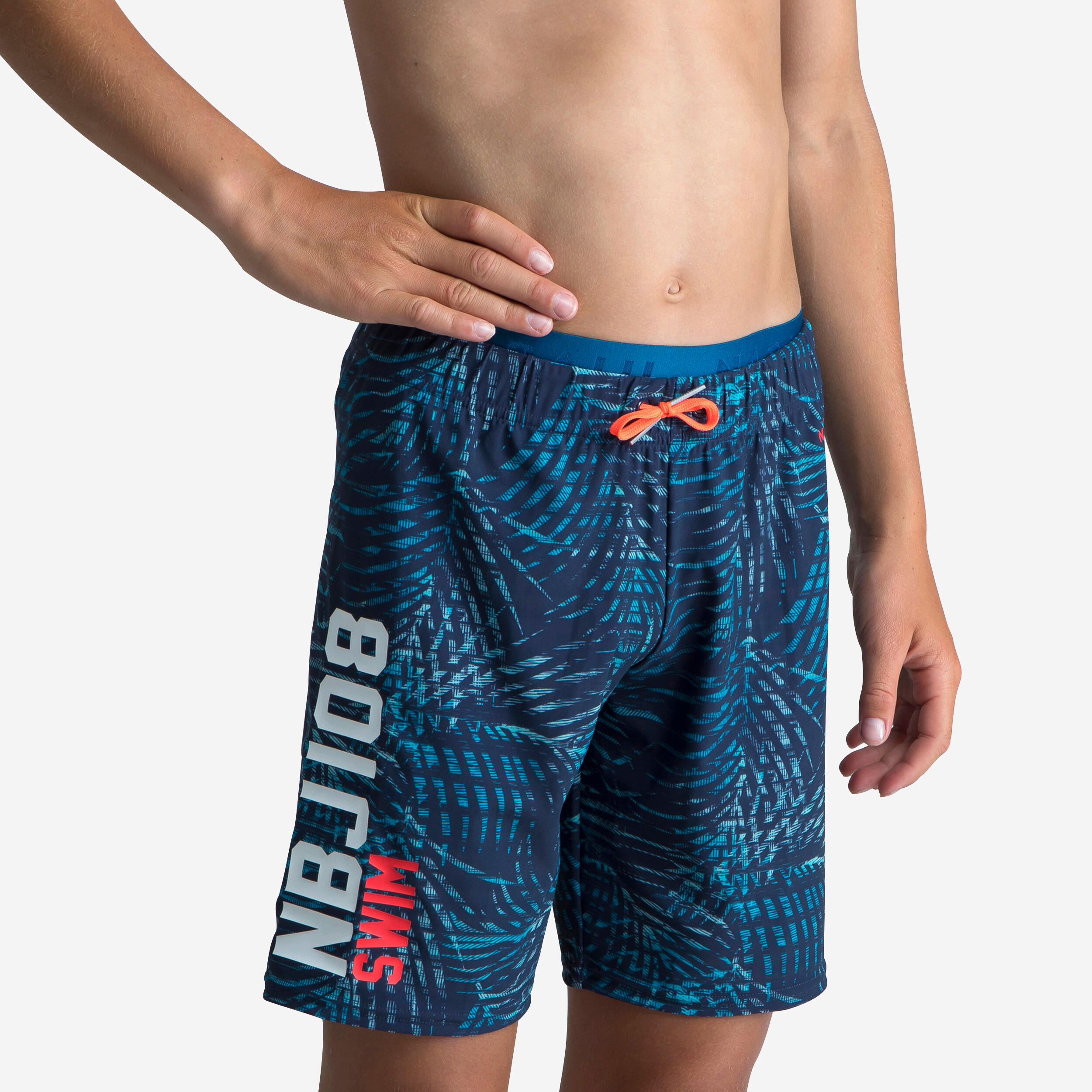 NABAIJI Chlapčenské šortkové plavky 100 dlhé modré 280@7-8 r 123-130 cm-NABAIJI