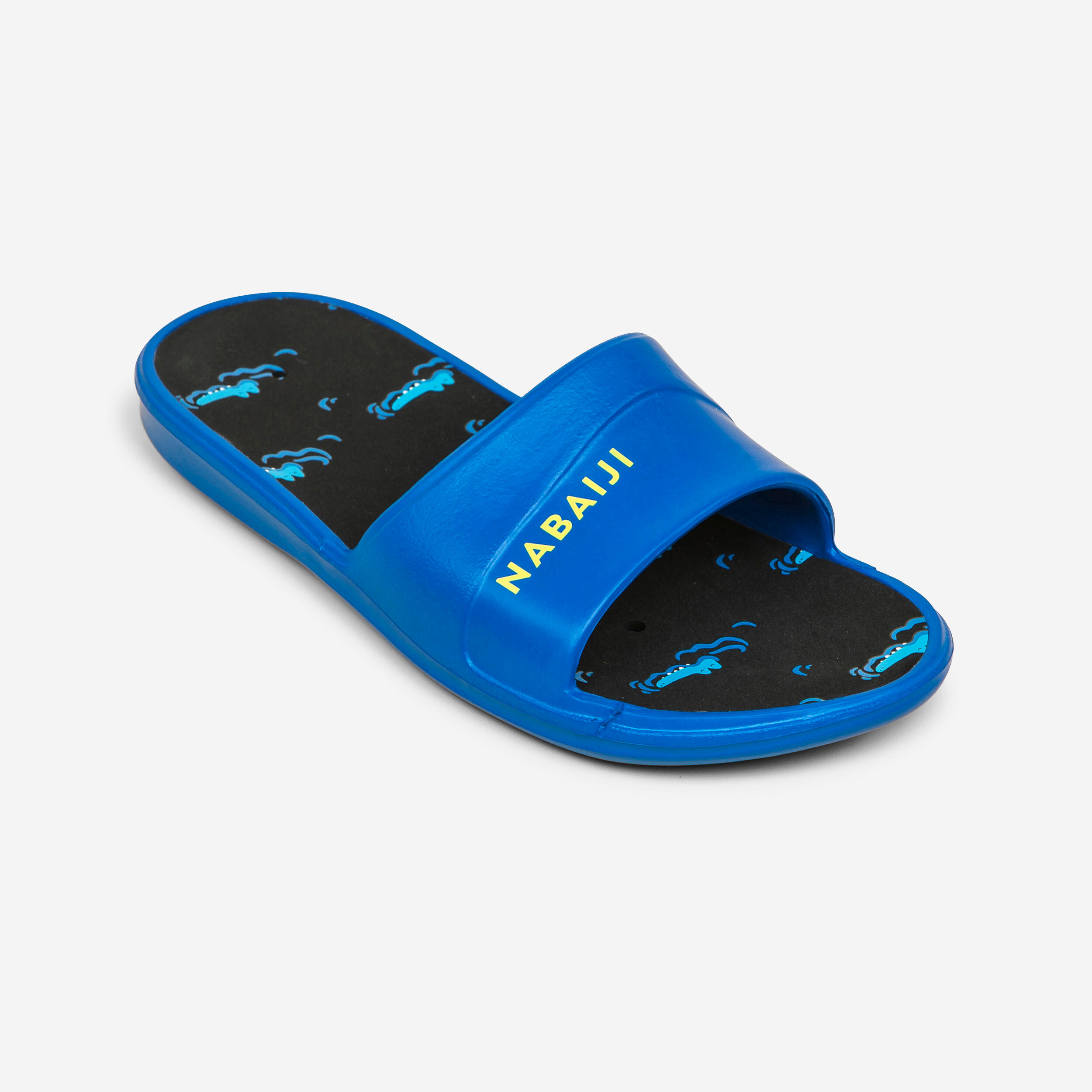 NABAIJI Detské šľapky Slap 500 Croco s potlačou modro-čierne modrá 274@33-34-NABAIJI