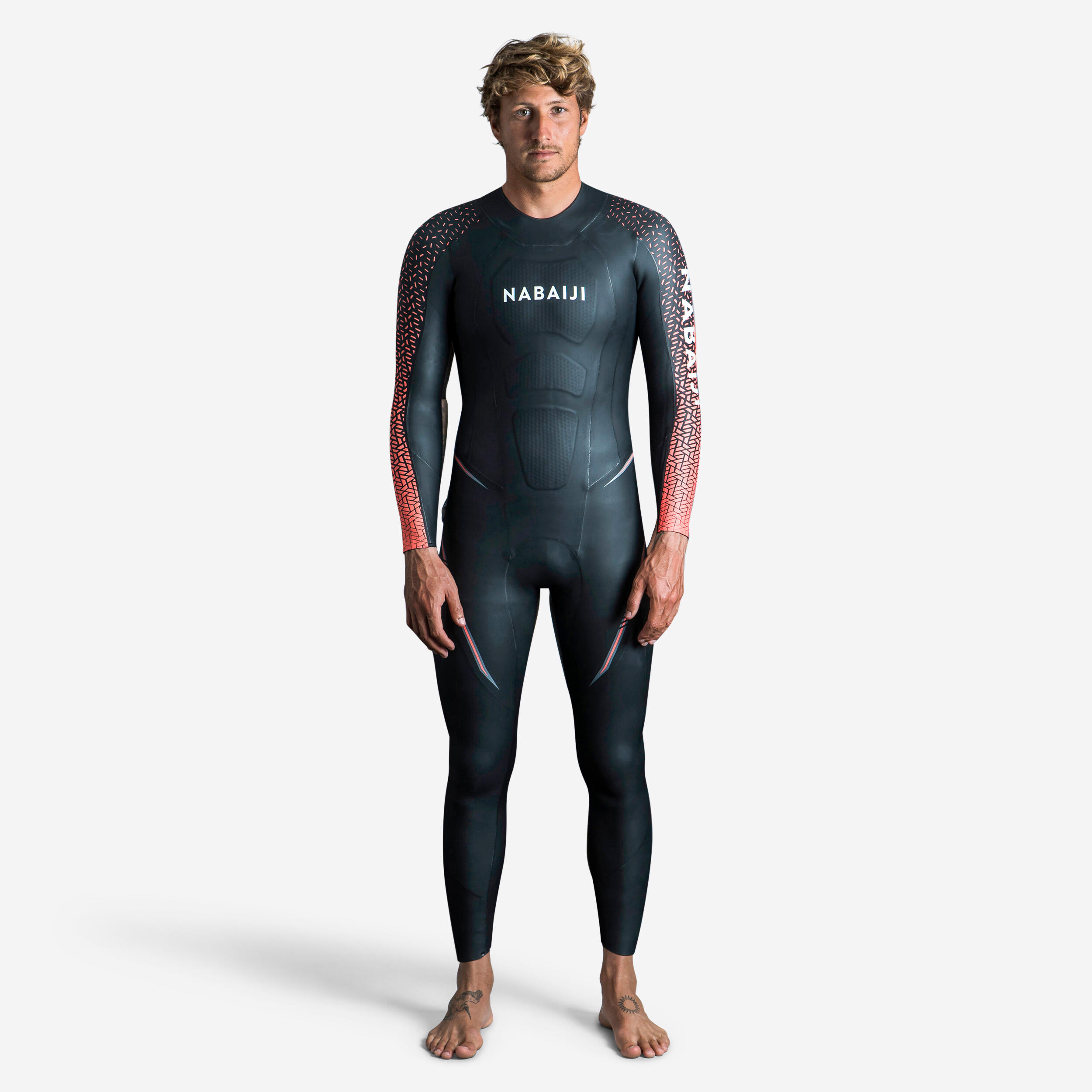 NABAIJI Pánska neoprénová plavecká kombinéza OWS 4/2 mm do studených vôd čierna 340@XL-2XL-NABAIJI