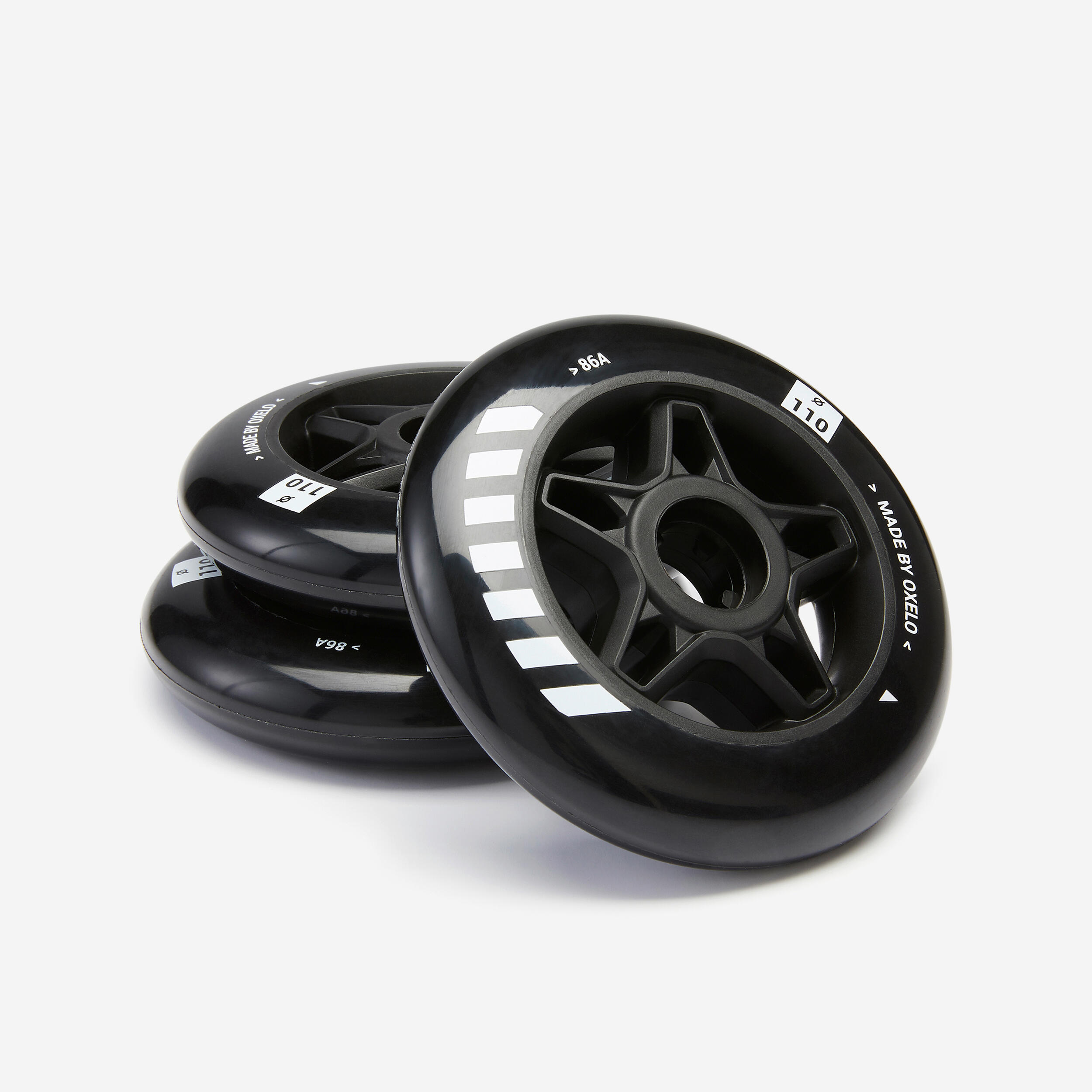 OXELO 3 kolieska na inline korčule 110 mm 86 A čierne-OXELO