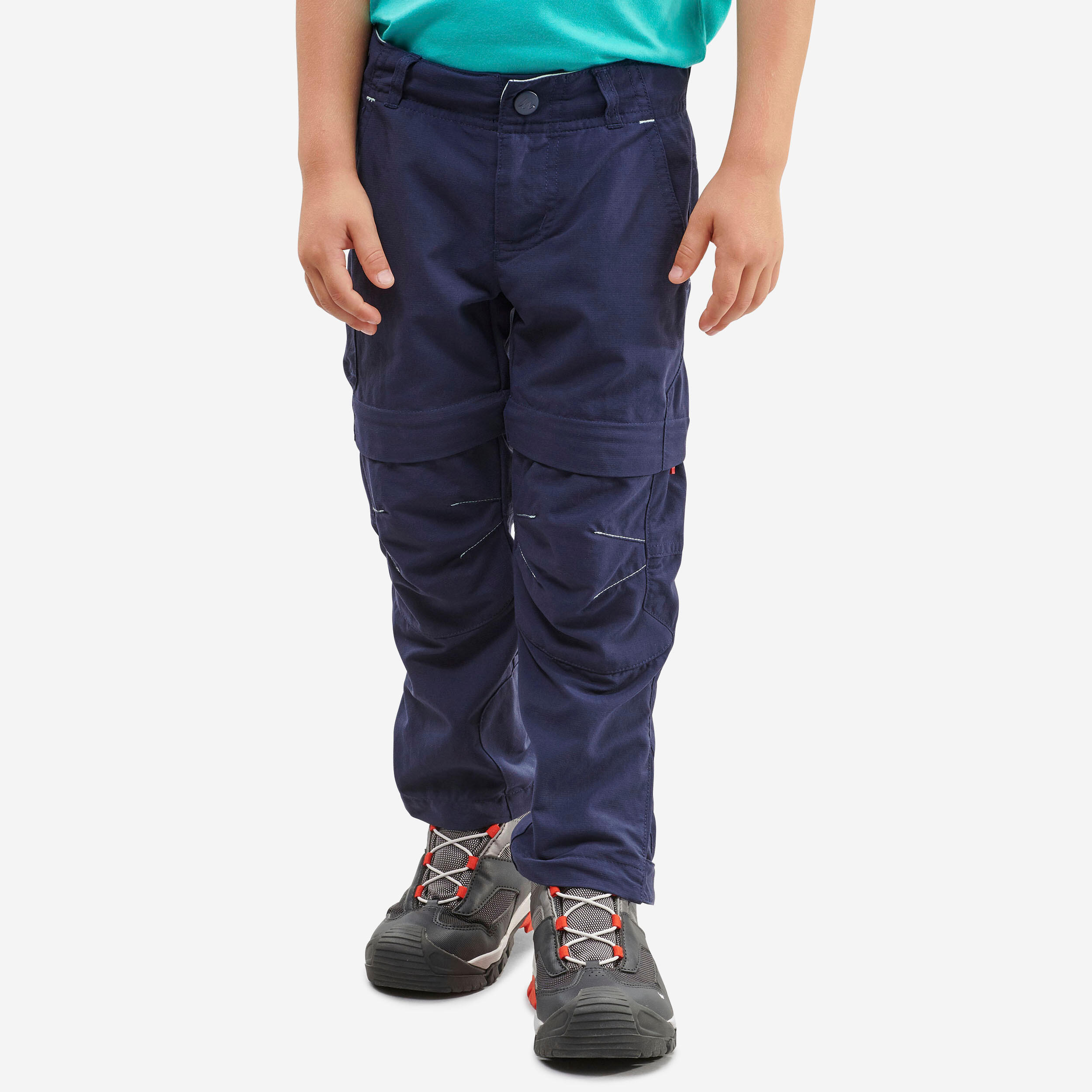 QUECHUA Detské odopínateľné turistické nohavice MH500 Kid pre 2 až 6 rokov modré 280@3-4 r 96-102 cm-QUECHUA
