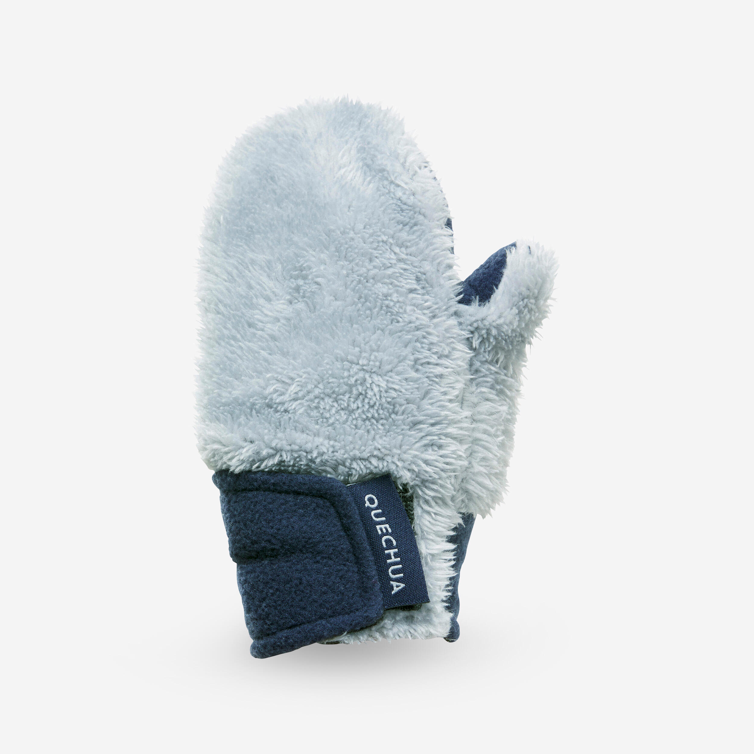 QUECHUA Detské turistické fleecové palčiaky SH100 18 mesiacov - 4 roky šedá 280@18 m-2 r-QUECHUA
