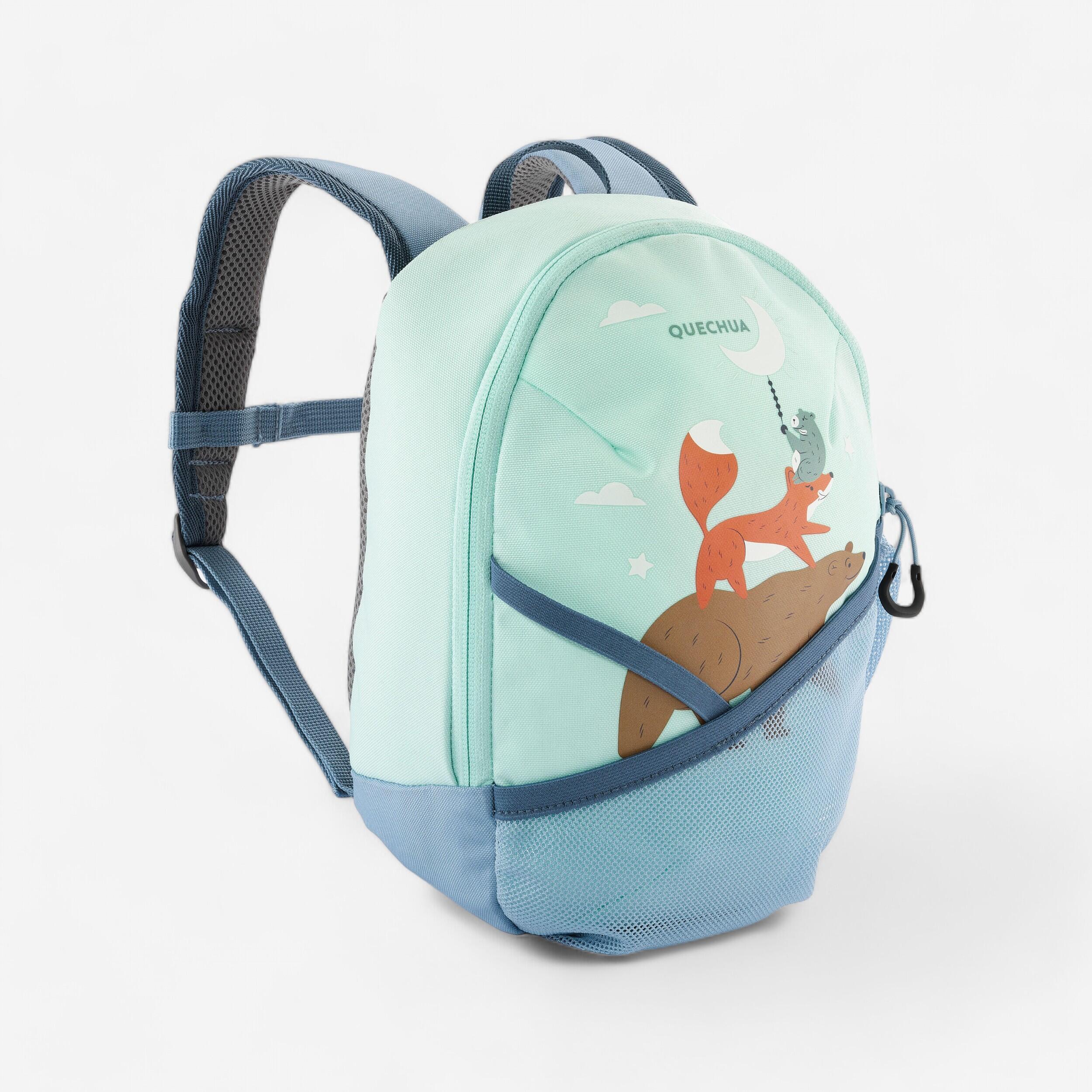 QUECHUA Detský turistický batoh MH100 5 l modro-oranžový zelená-QUECHUA