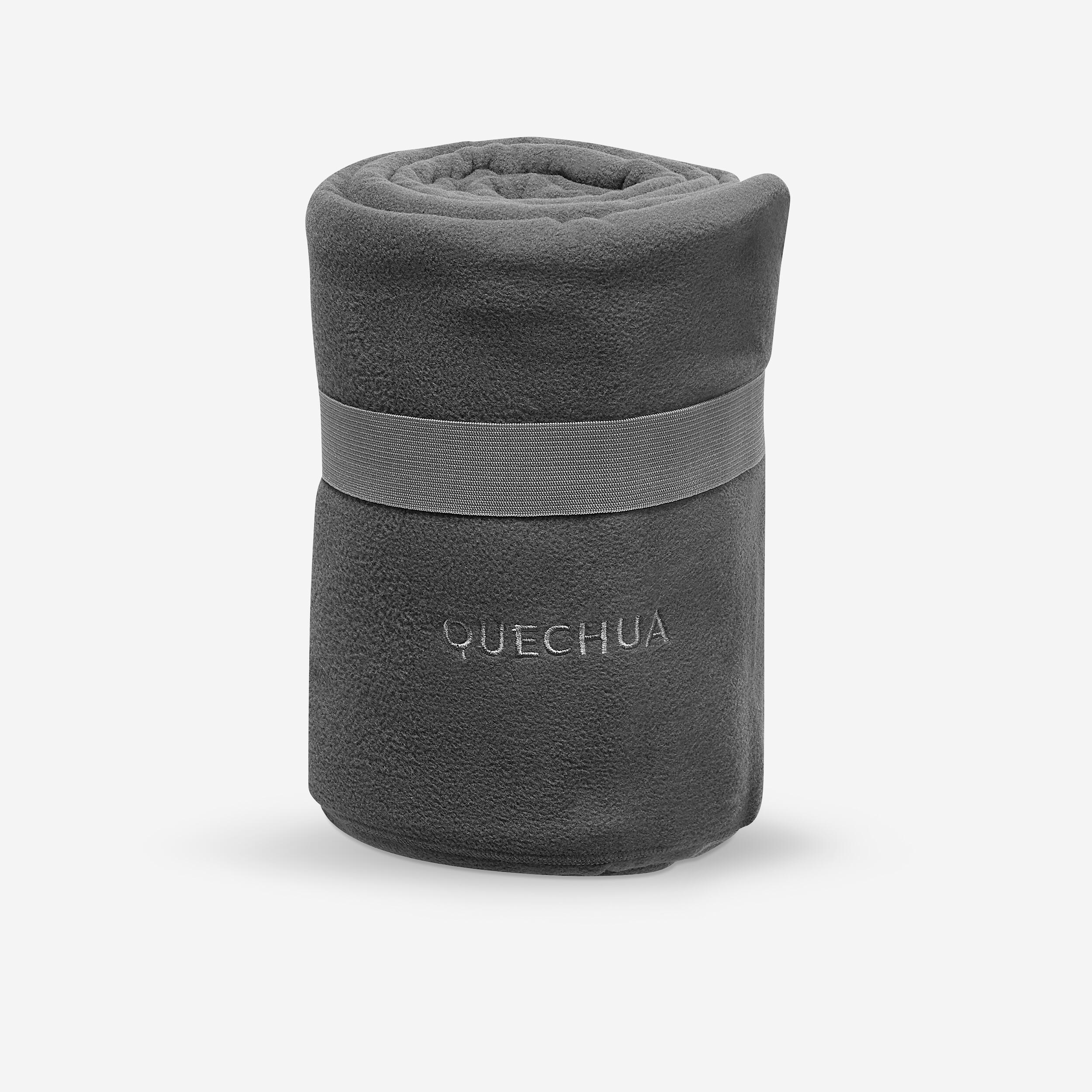 QUECHUA Fleecová prikrývka -150 × 130 cm šedá-QUECHUA