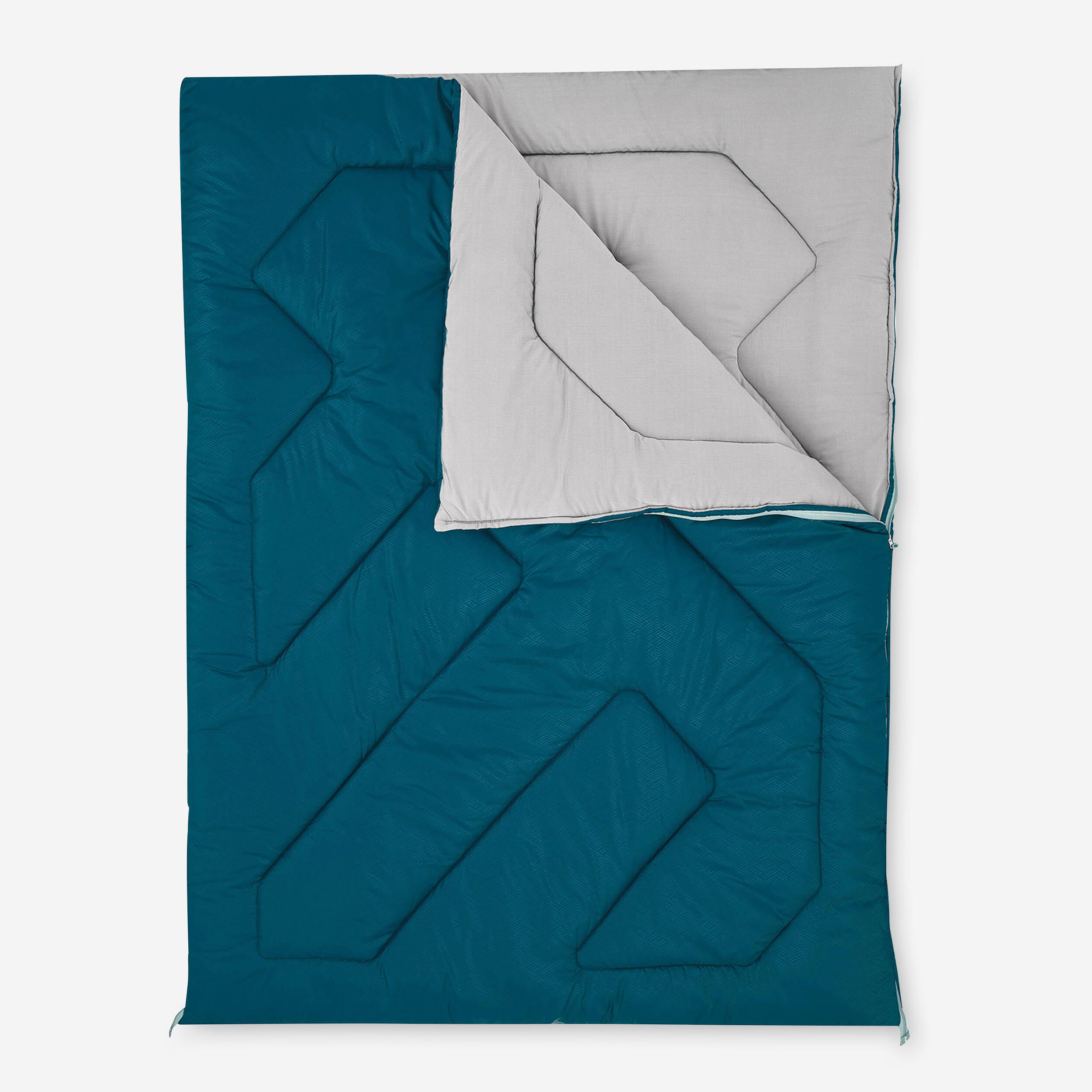QUECHUA Kempingový spací vak Arpenaz od 10 °C Double pre 2 osoby modrá-QUECHUA