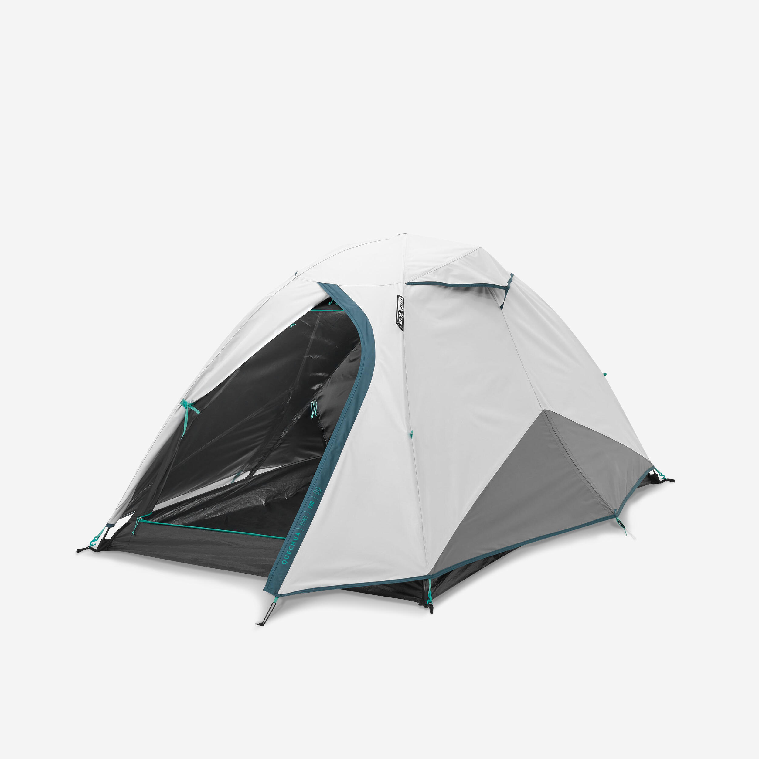 QUECHUA Kempingový stan MH100 Fresh & Black pre 2 osoby biela-QUECHUA