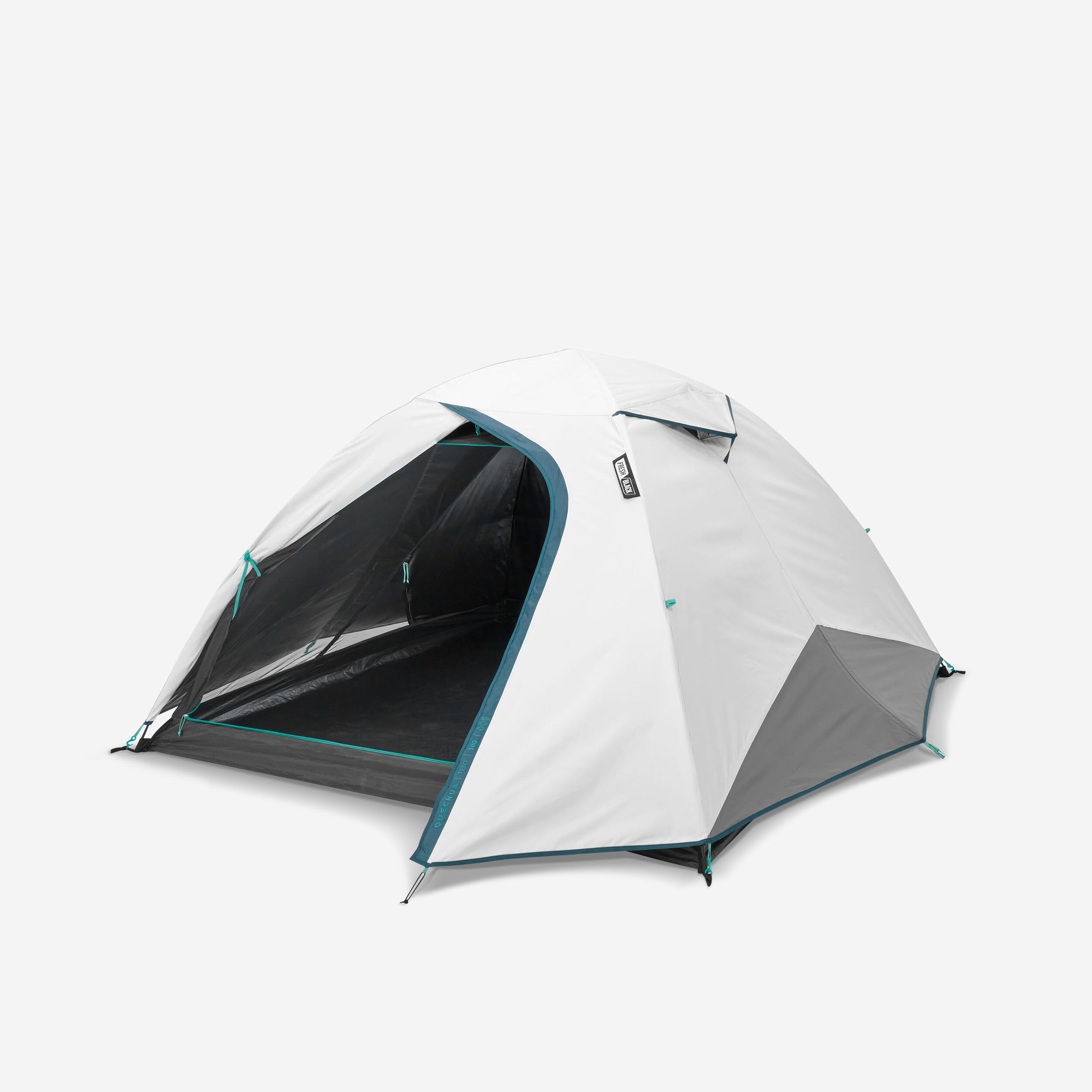 QUECHUA Kempingový stan MH100 Fresh & Black pre 3 osoby biela-QUECHUA