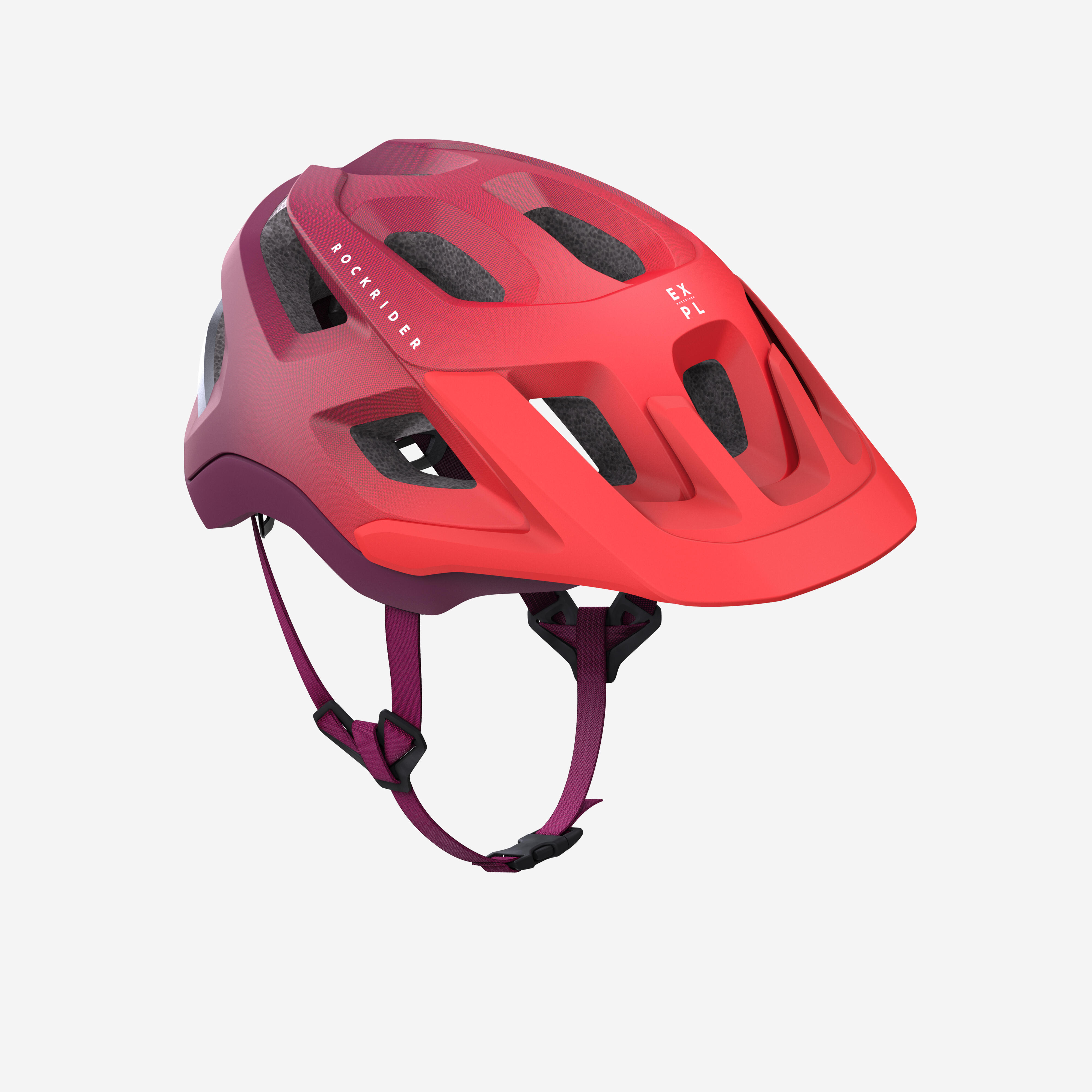 ROCKRIDER Prilba EXPL 500 na horskú cyklistiku červená fialová 200@S-ROCKRIDER