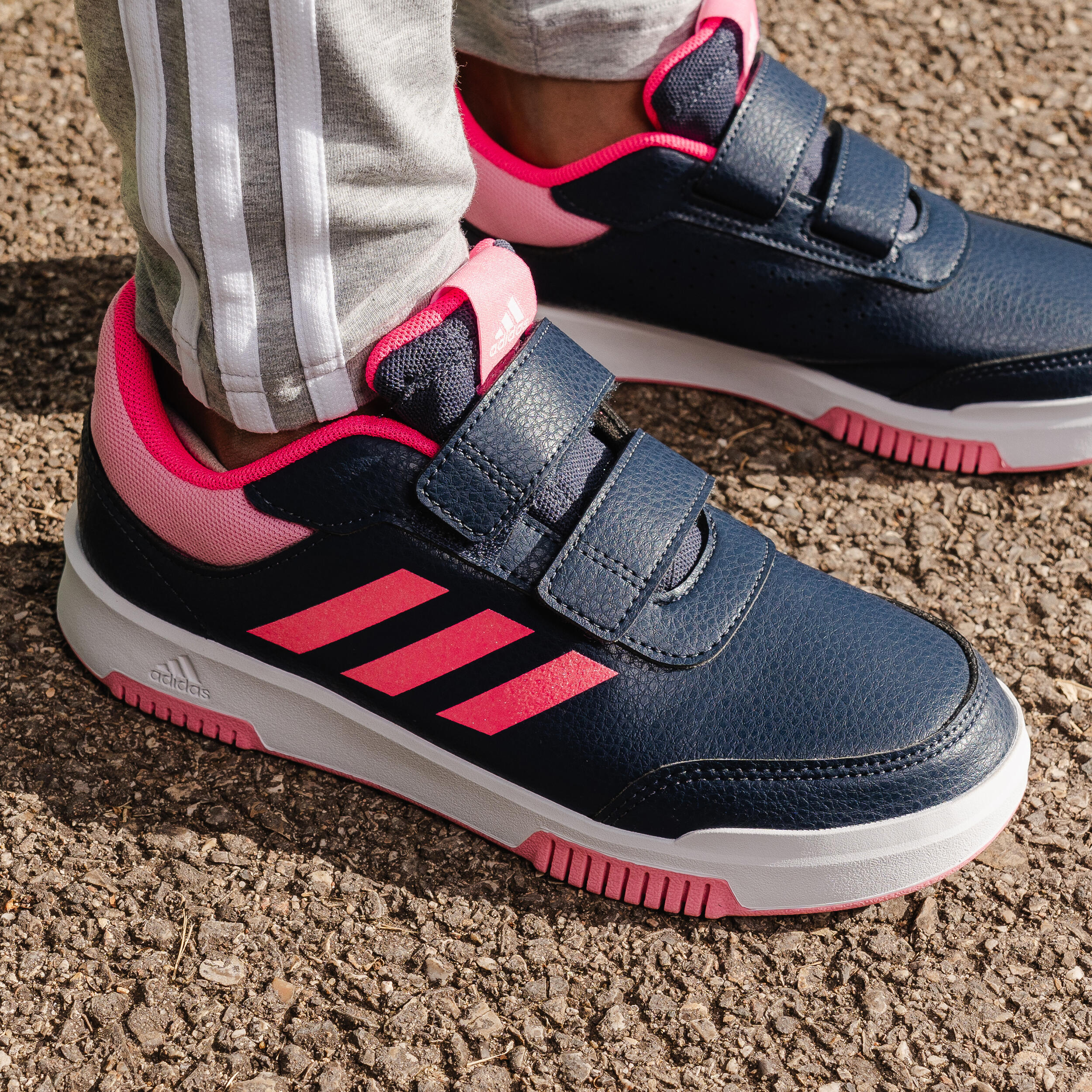 ADIDAS Detské tenisky Tensaur na suchý zips modro-ružové 274@31-ADIDAS