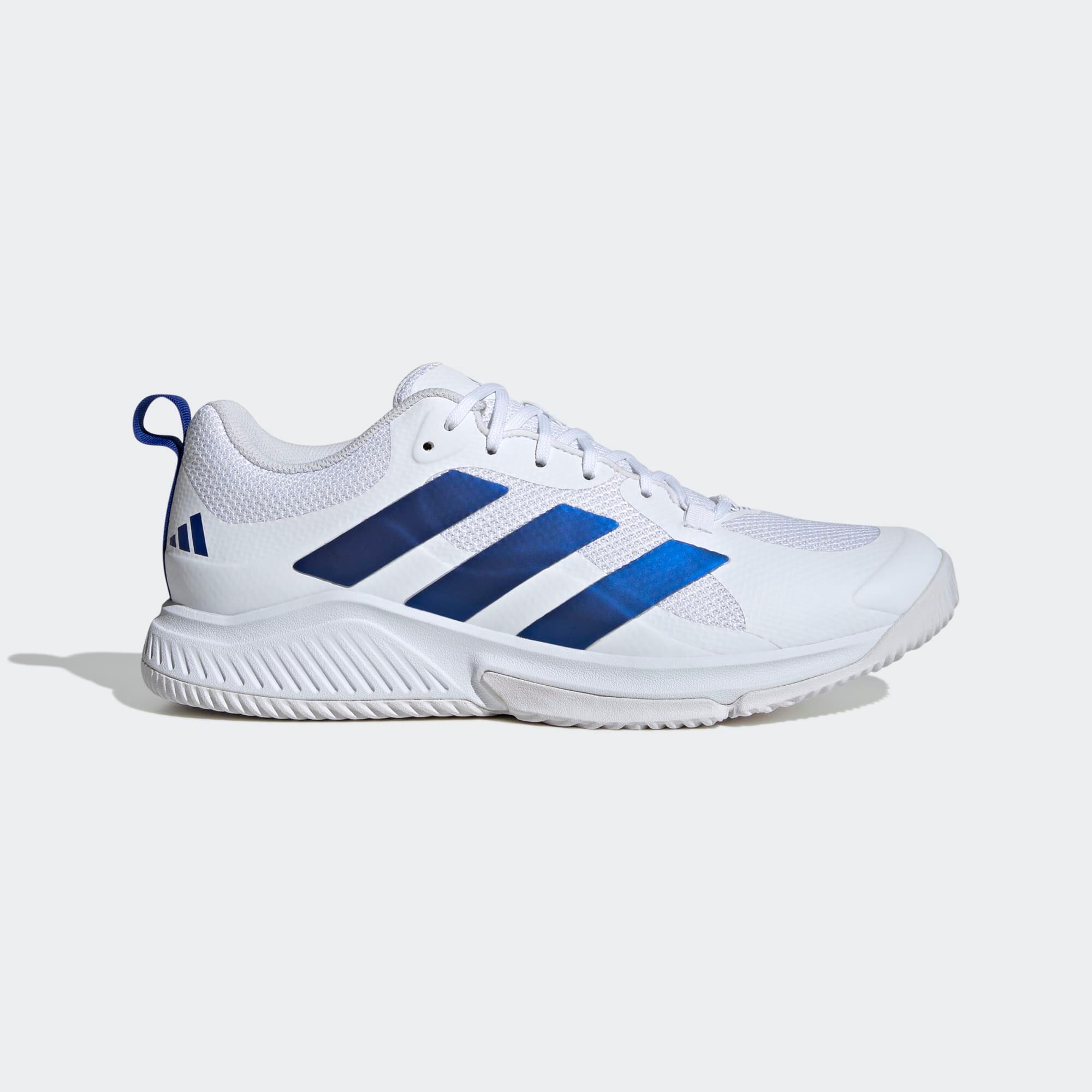 ADIDAS Obuv na hádzanú pre dospelých Court Team Bounce bielo-modrá biela 1042@47-ADIDAS