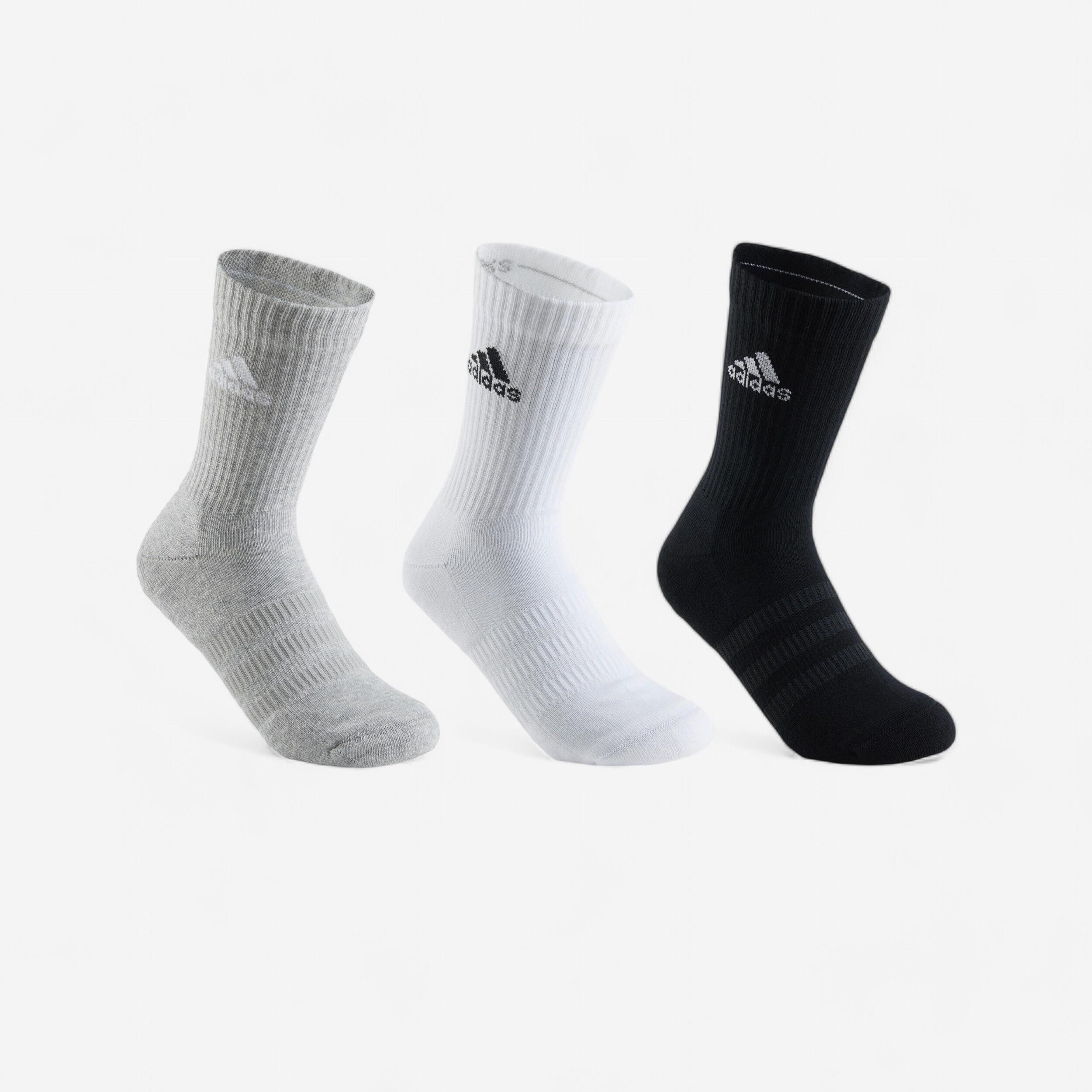 ADIDAS Športové ponožky vysoké 3 páry sivé