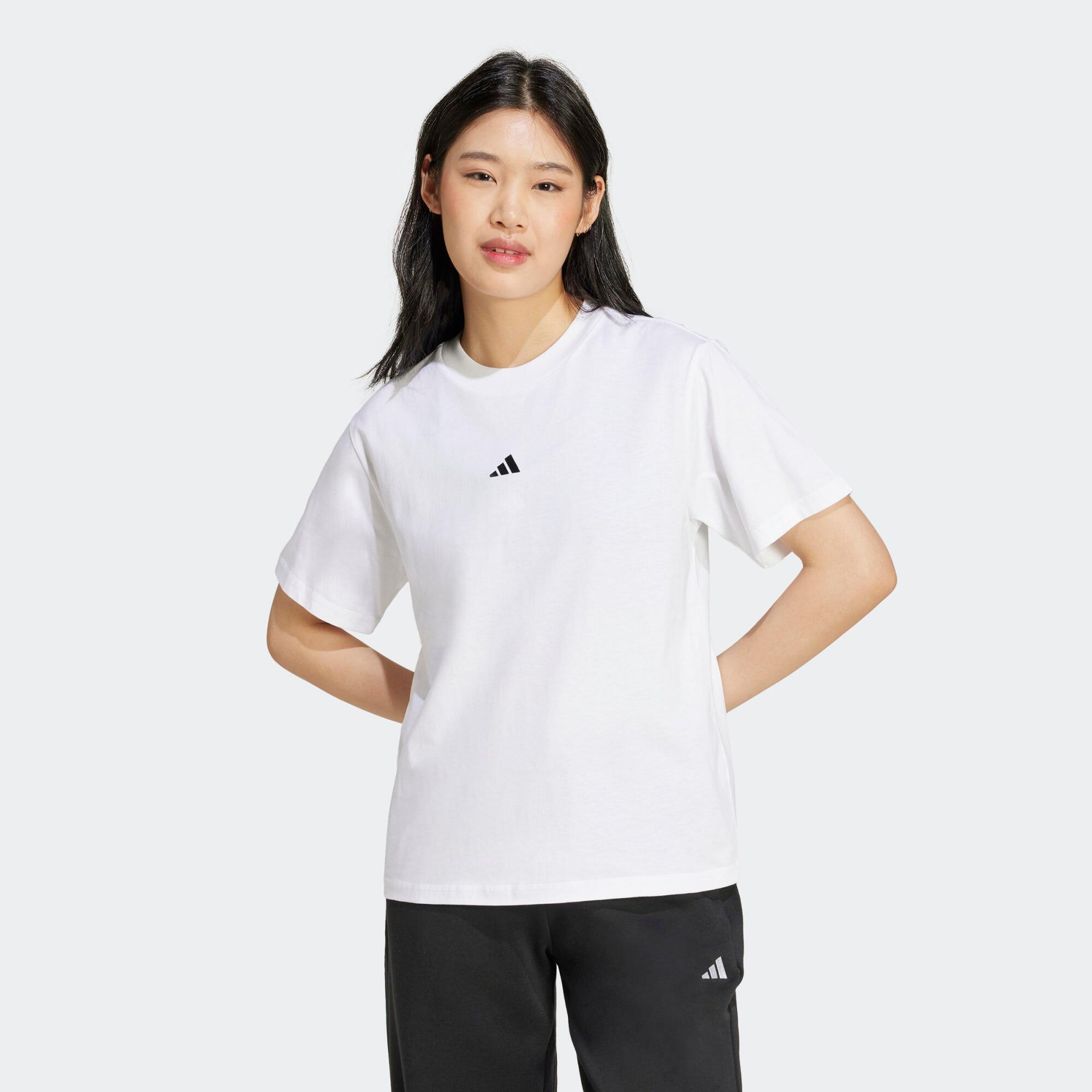 ADIDAS dámske bavlnené tričko na cvičenie biele 1387@M-ADIDAS