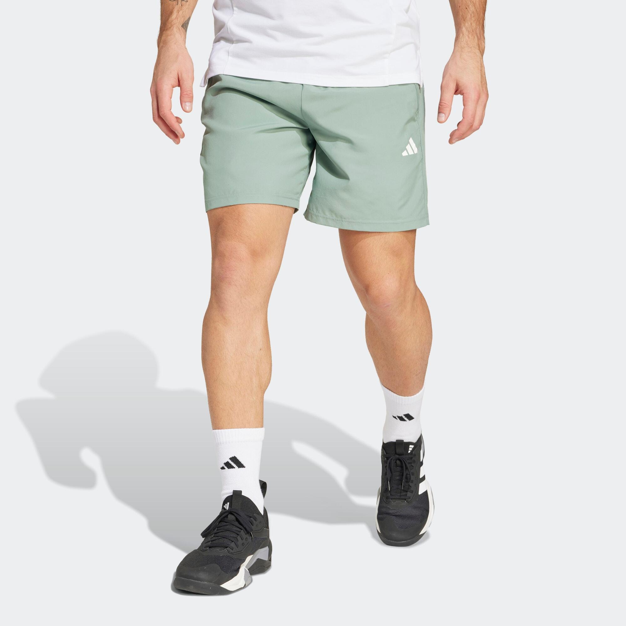 ADIDAS pánske fitness šortky zelené 340@S-ADIDAS