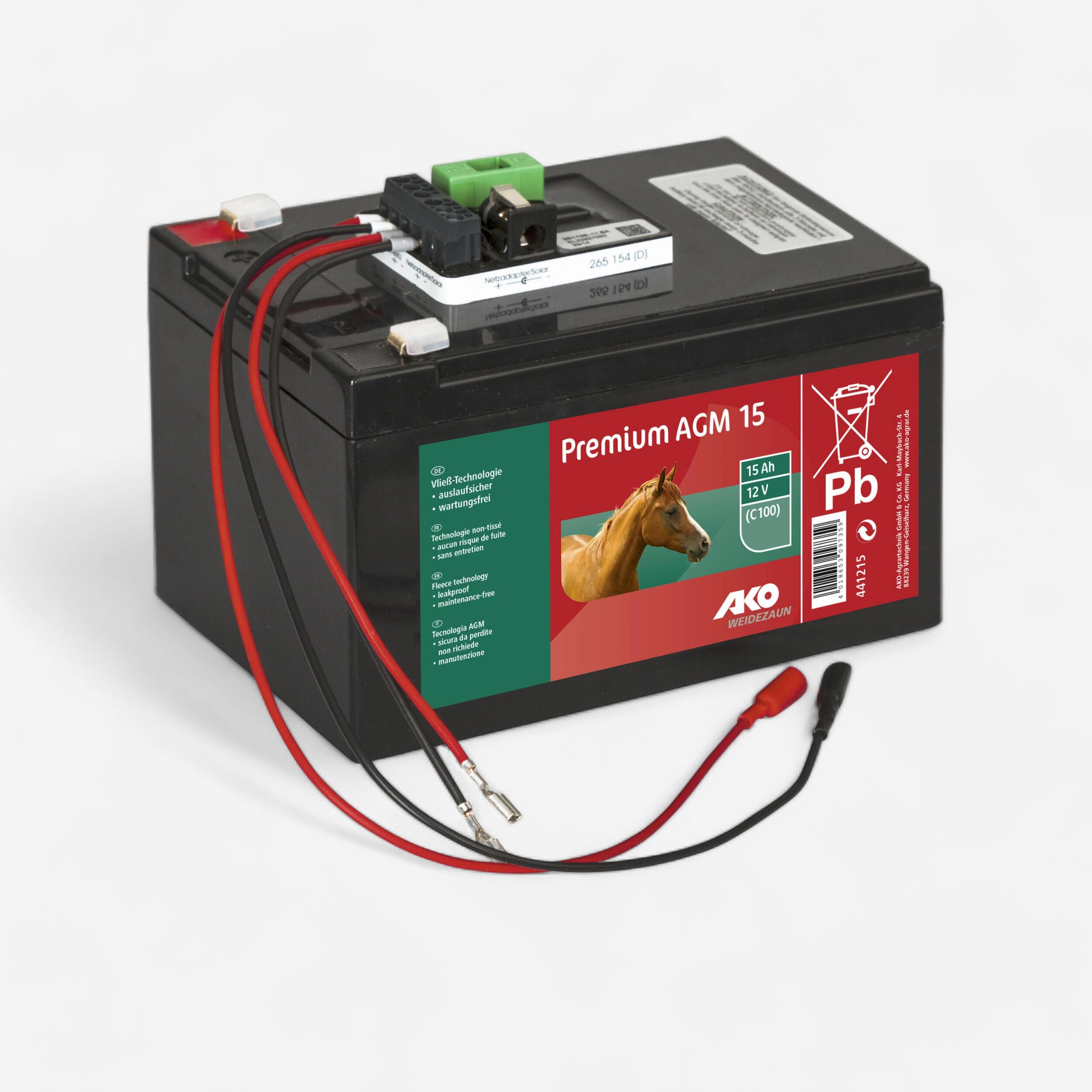 AKO Gélová batéria 15 Ah 12 V do elektrifikátora na jazdeckú ohradu 254@UNI-AKO
