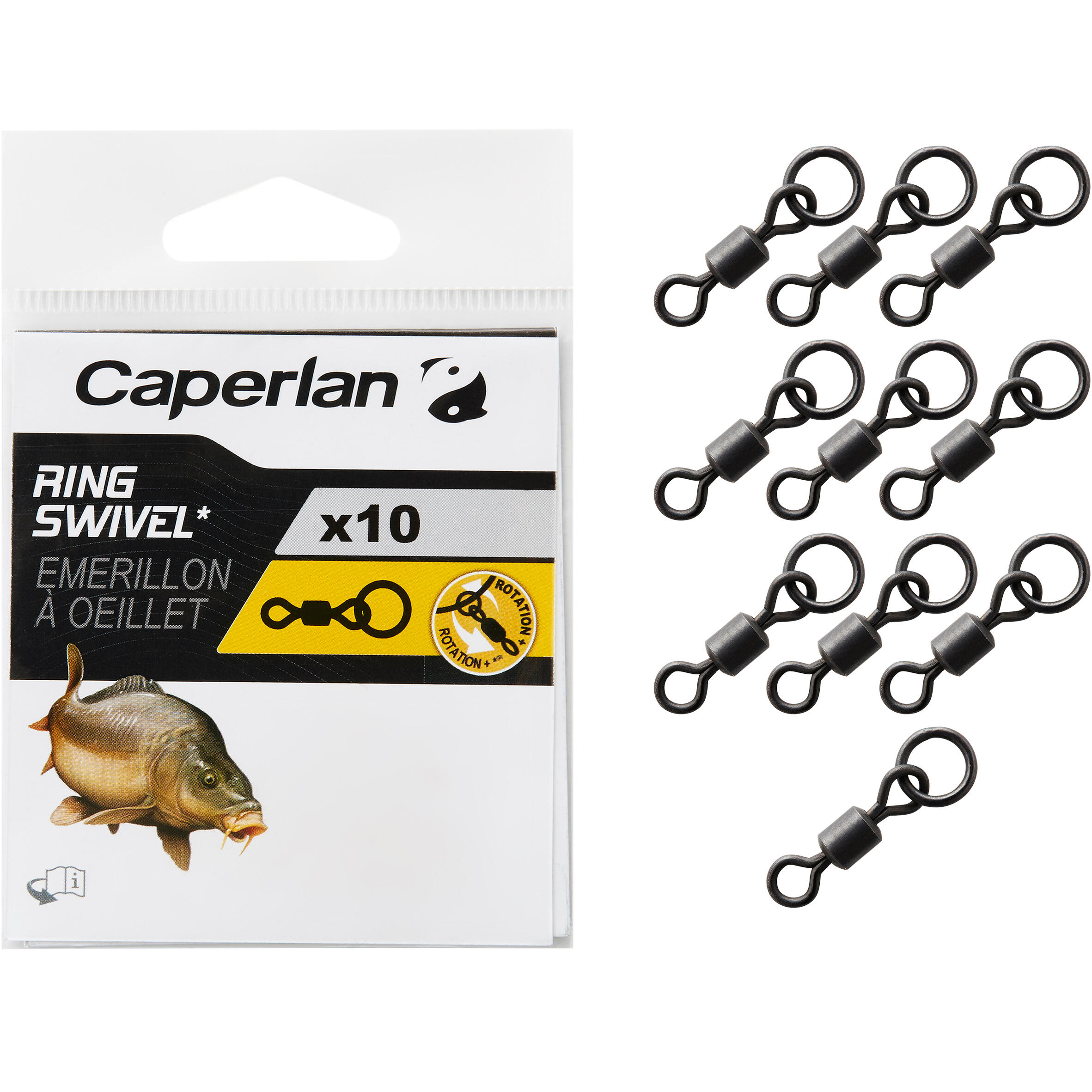 CAPERLAN Obrtlík na lov kaprov Ring Swivel čierna 254@UNI-CAPERLAN