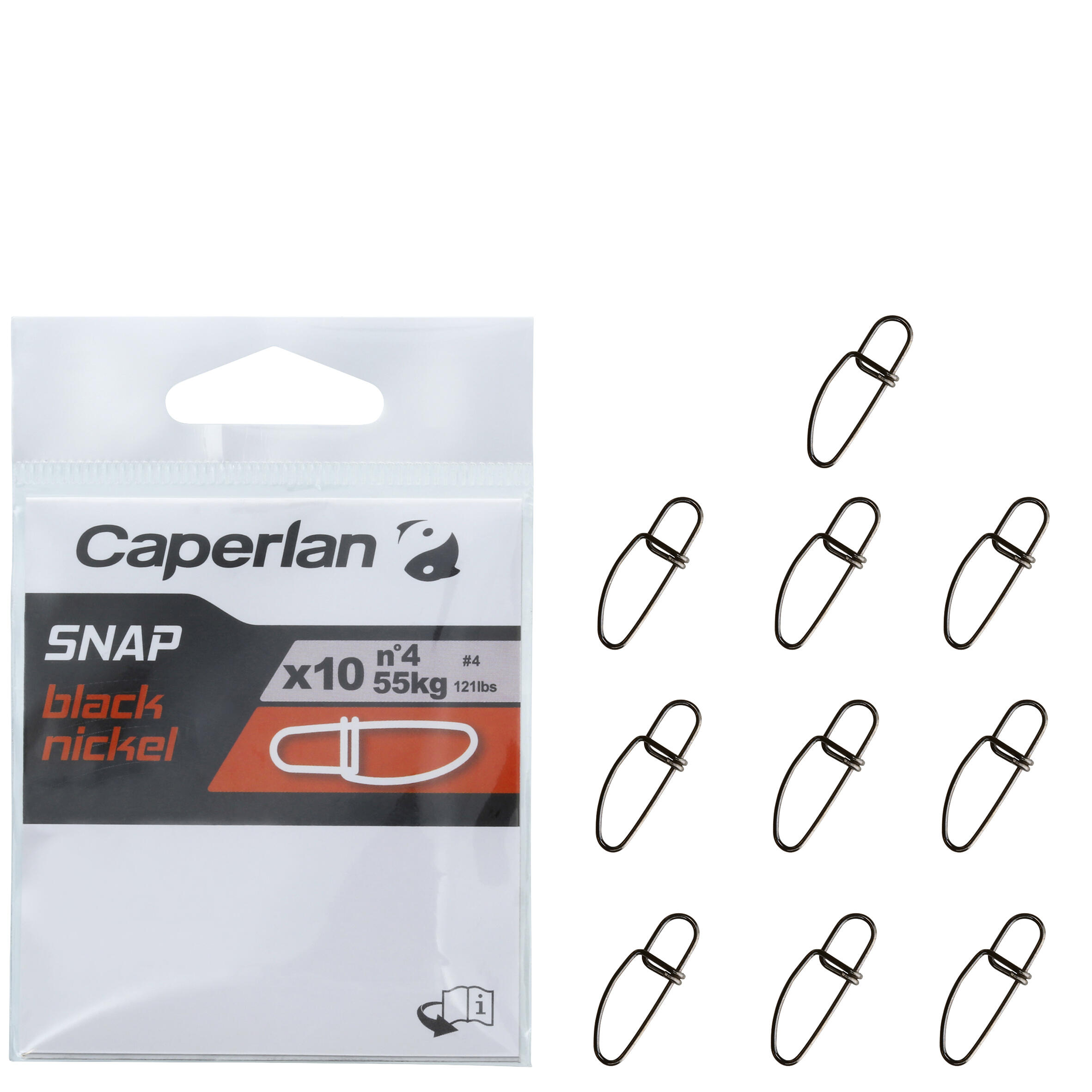 CAPERLAN Rybárska karabínka Snap black nickel 10 ks 120@0-CAPERLAN