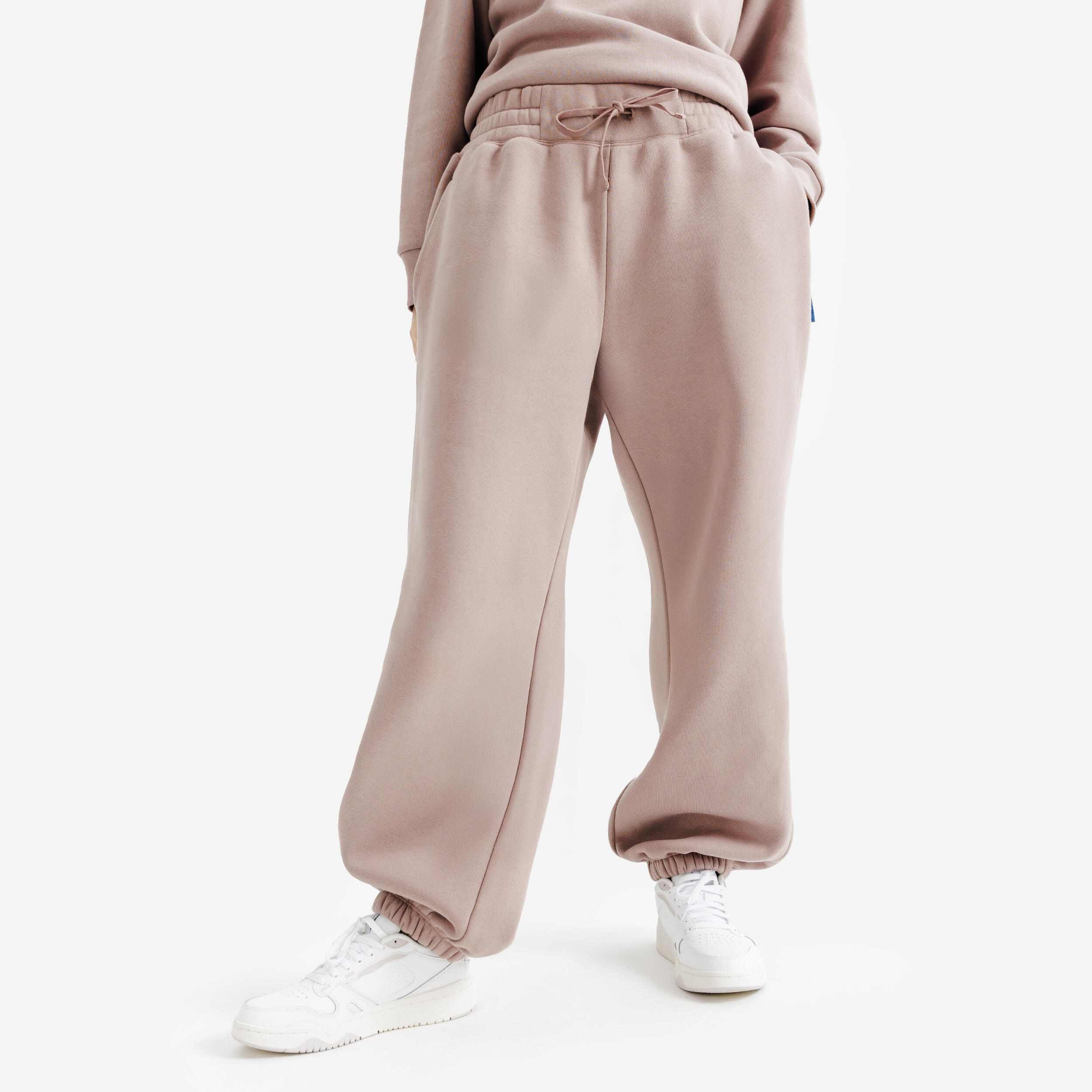DECATHLON Dámske oversize tepláky hnedé hnedá 343@L-DECATHLON