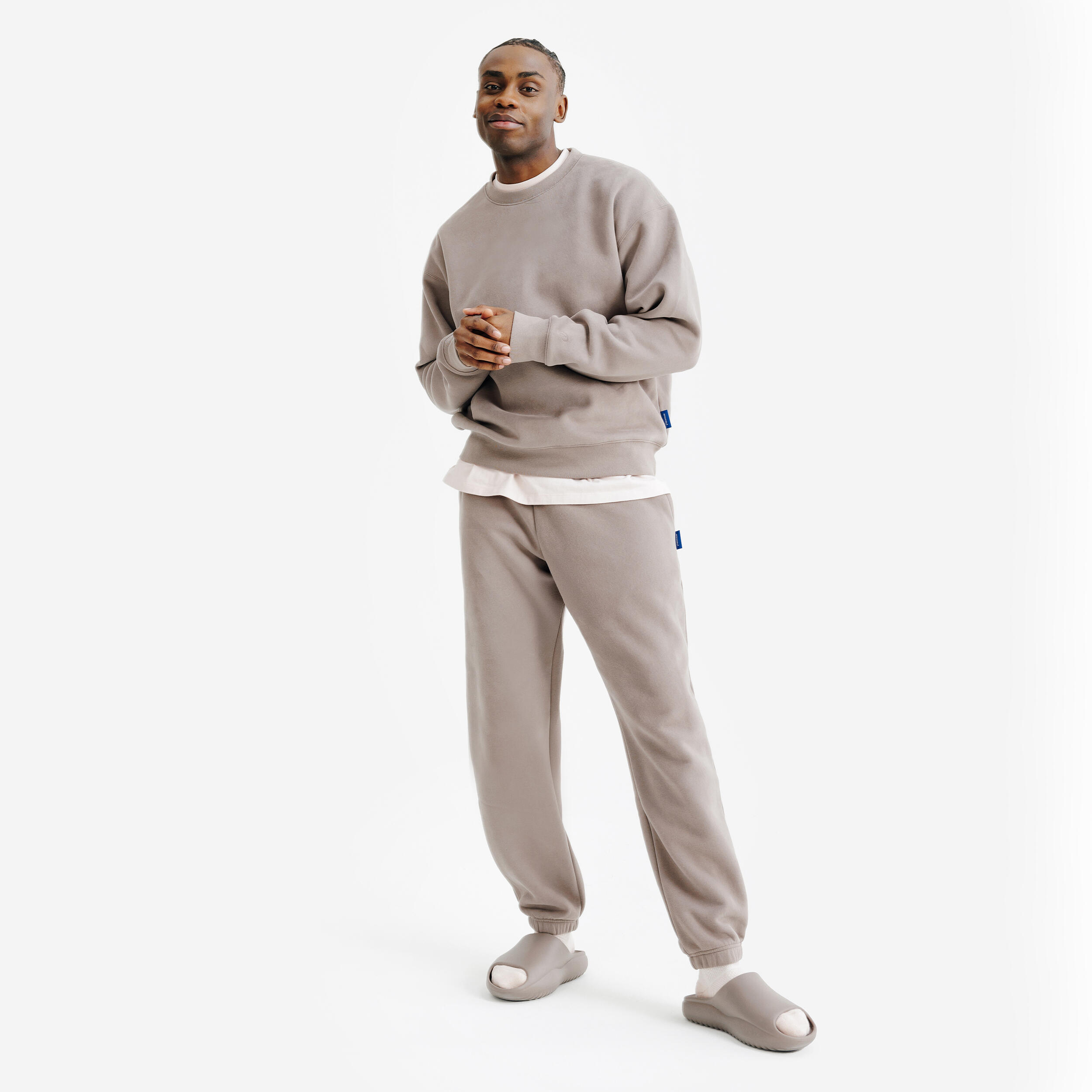 DECATHLON Pánske oversize tepláky hnedé hnedá 340@M-DECATHLON
