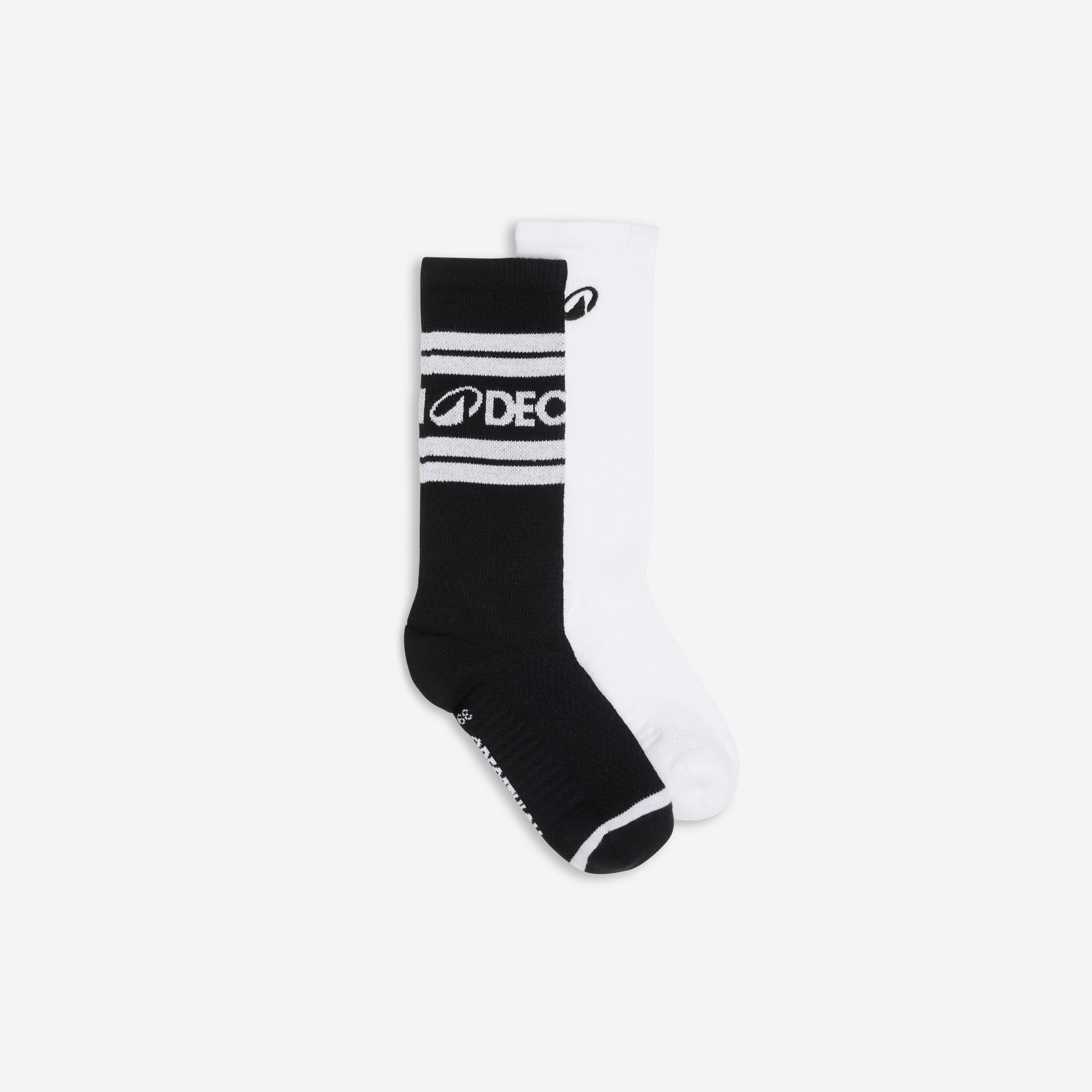 DECATHLON Ponožky Mid Calf 2 páry čierne biele čierna 1048@43-46-DECATHLON