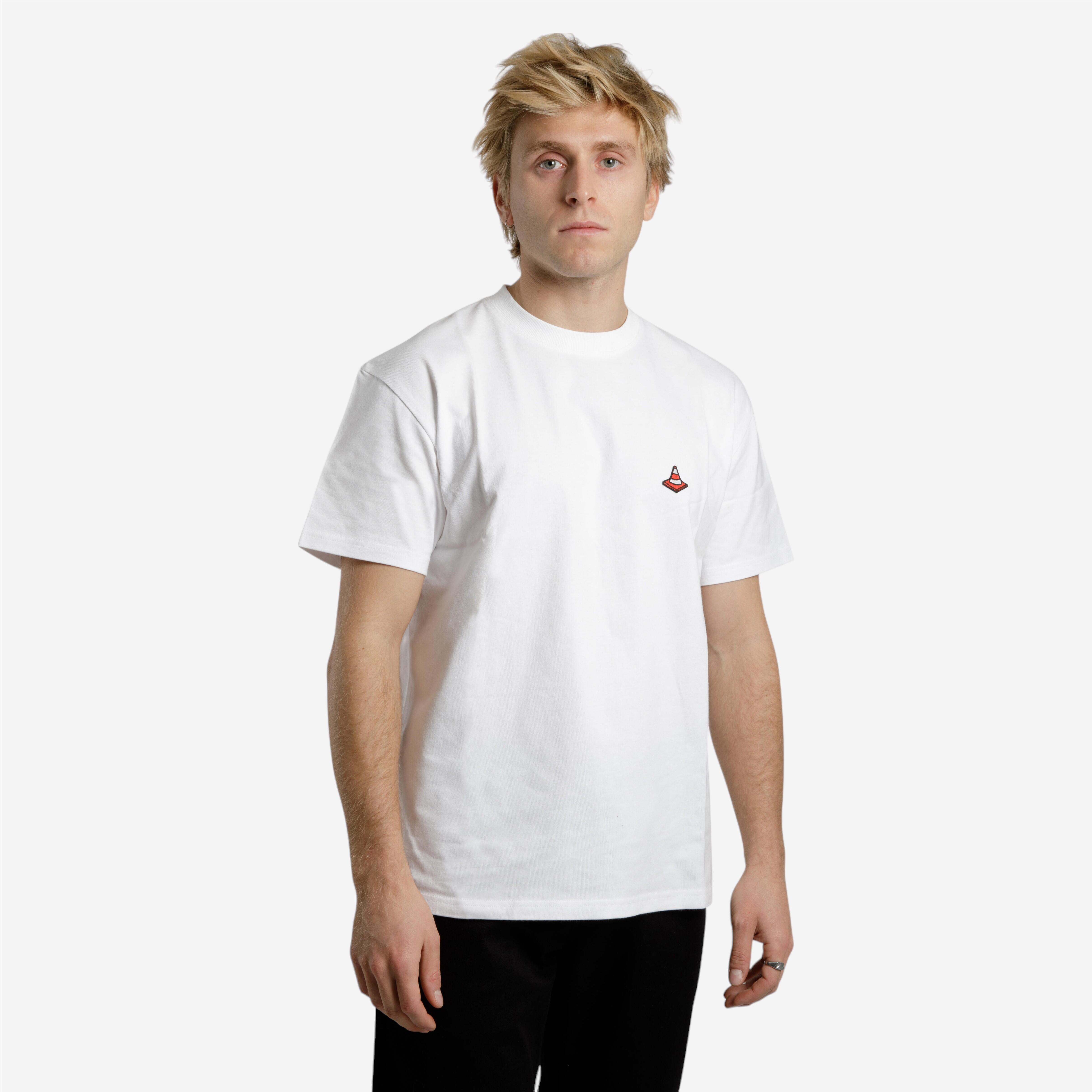DECATHLON Skateboardové tričko TS500 Trafic s krátkym rukávom biele 200@S-DECATHLON