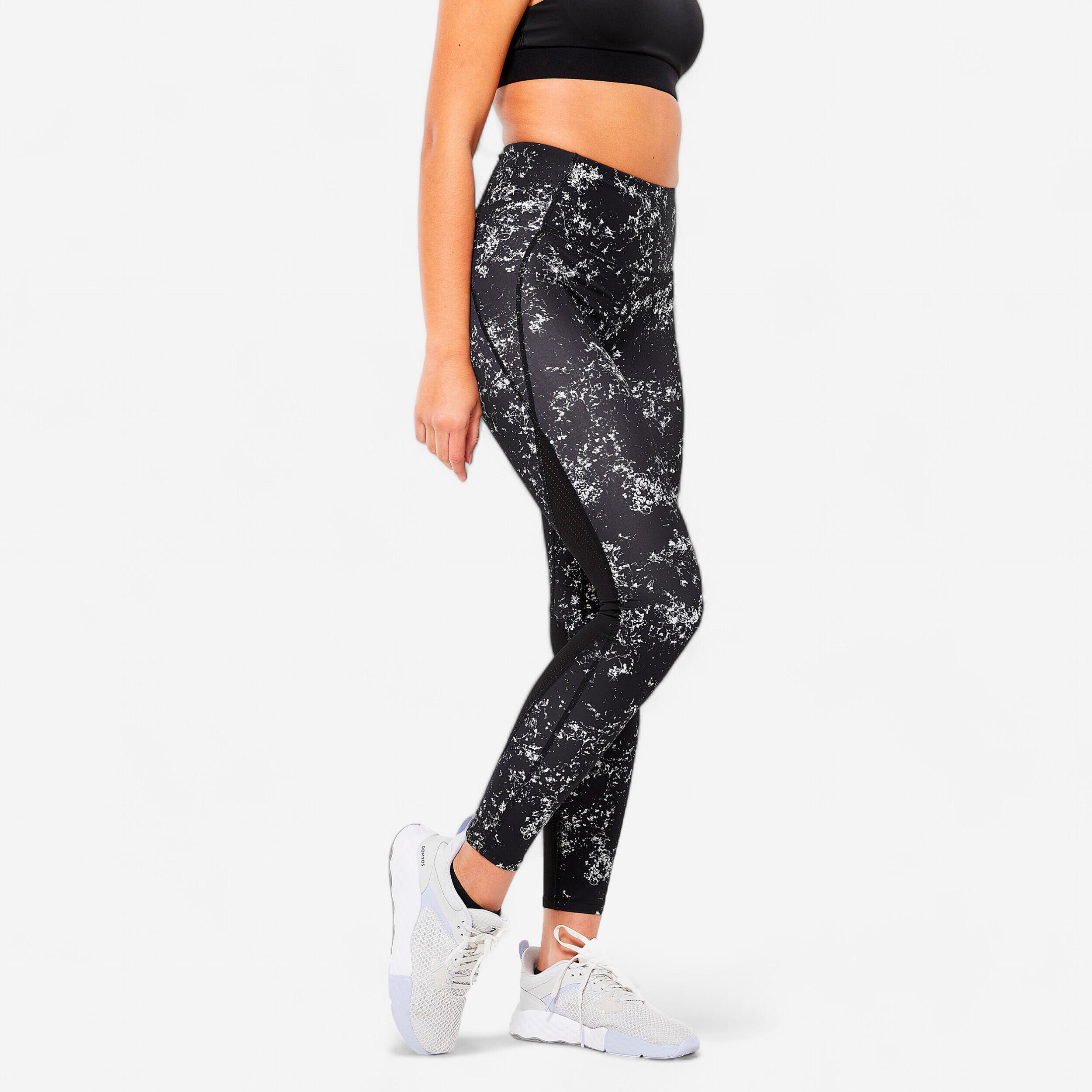 DOMYOS DÁMSKE LEGÍNY 500 NA FITNESS čierne 908@2XL W38 L31-DOMYOS